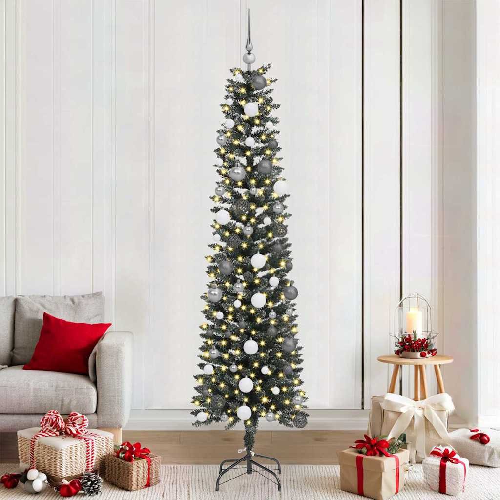 vidaXL LED Baum Künstlicher Weihnachtsbaum mit 300 LEDs mit Ständer Grün 210 cm