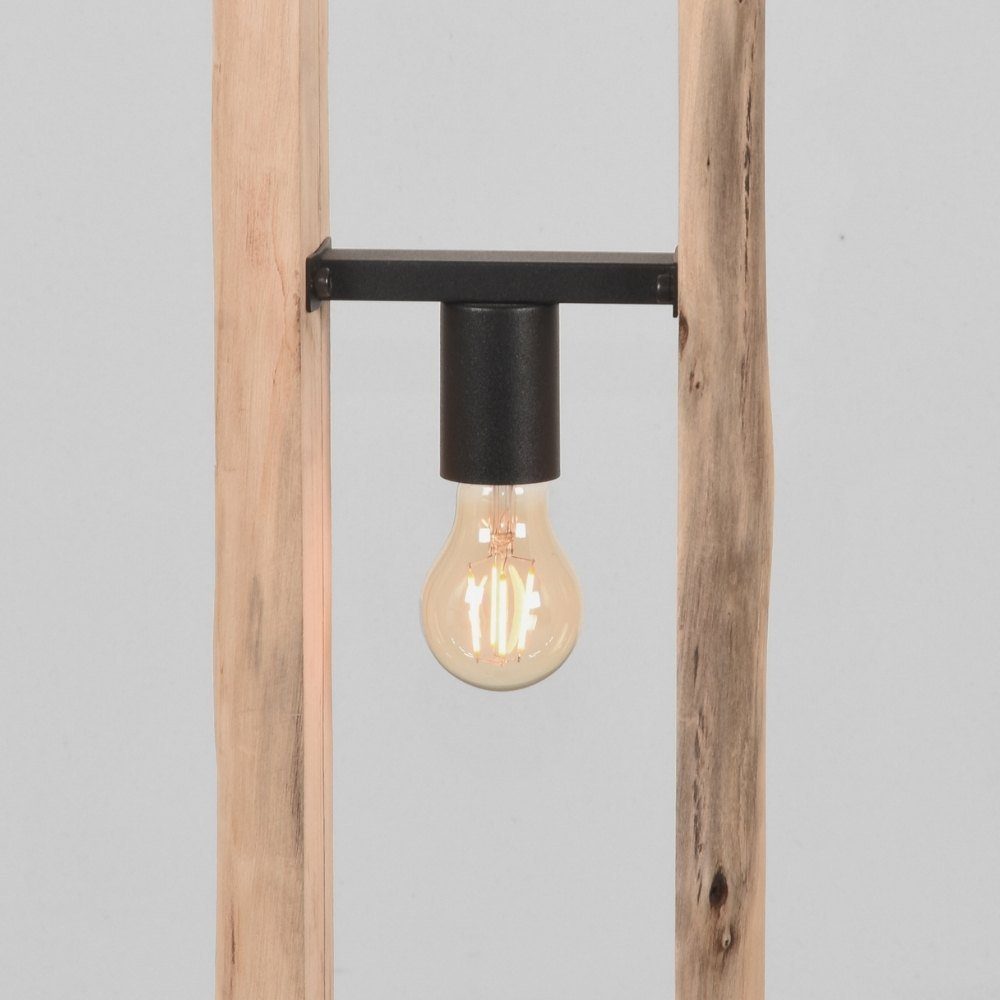 famlights Stehlampe, Stehleuchte Kuno in Leuchtmittel warmweiss, Nein, 3-flammig, Standlampe Holz Angabe, aus Natur-dunkel Stehlampe, keine enthalten: E27