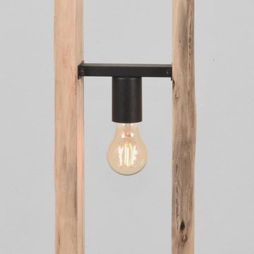 famlights Stehlampe, Stehleuchte Kuno in Natur-dunkel aus Holz E27 3-flammig, keine Angabe, Leuchtmittel enthalten: Nein, warmweiss, Standlampe, Stehlampe