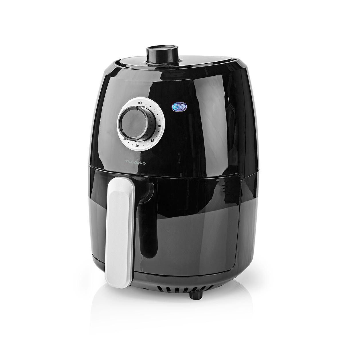 Nedis Heißluftfritteuse KAAF120FBK, 1000 W, familienküche, heißluftfritteuse 2,4l, bis 90 prozent weniger fett