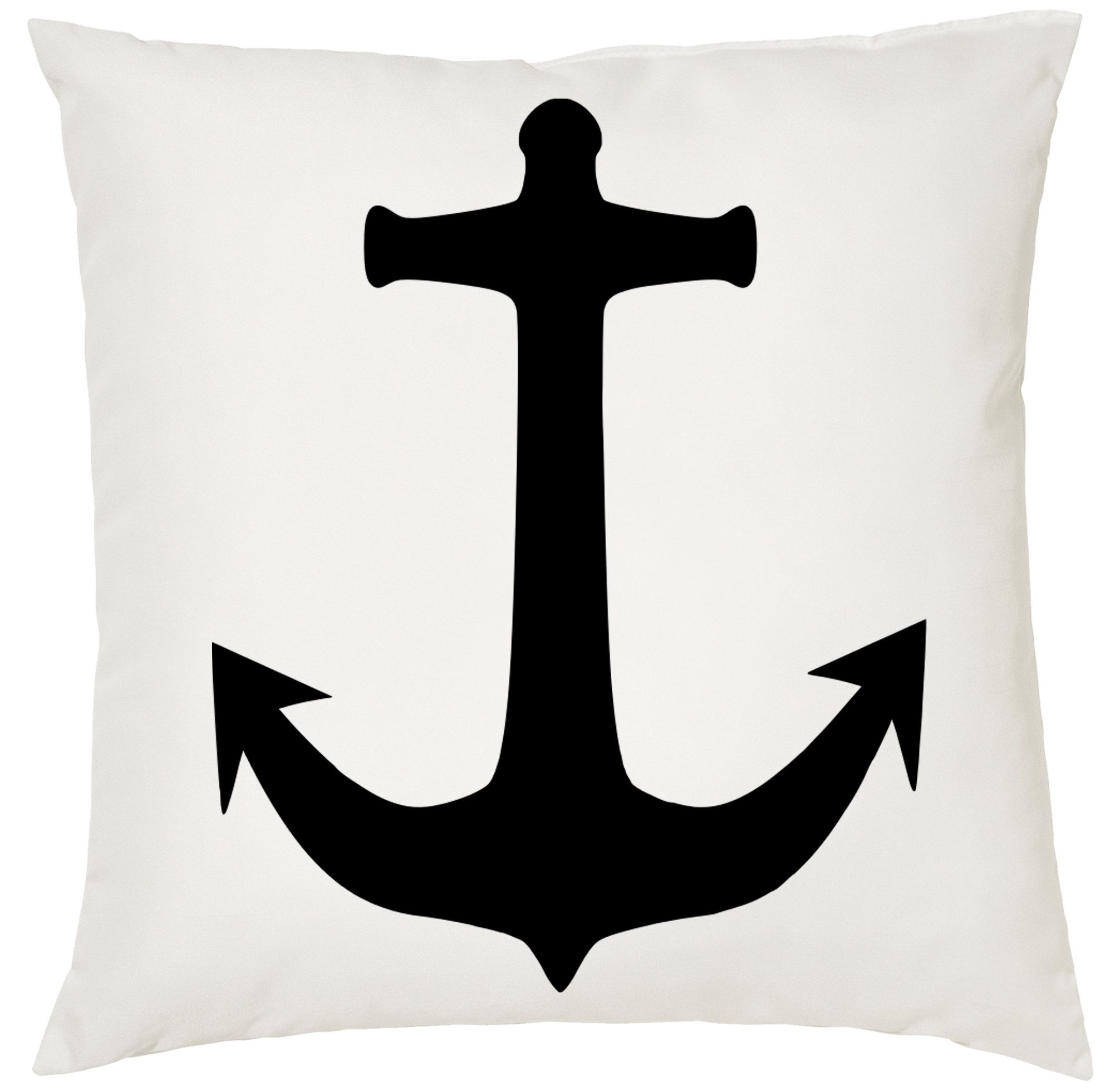 Blondie & Brownie Dekokissen Dekokissen Anker Maritim 40x40 cm Baumwolle mit Füllung Zip, Dekokissen Anker Maritim 40x40 cm Baumwolle mit Füllung Reißverschluss