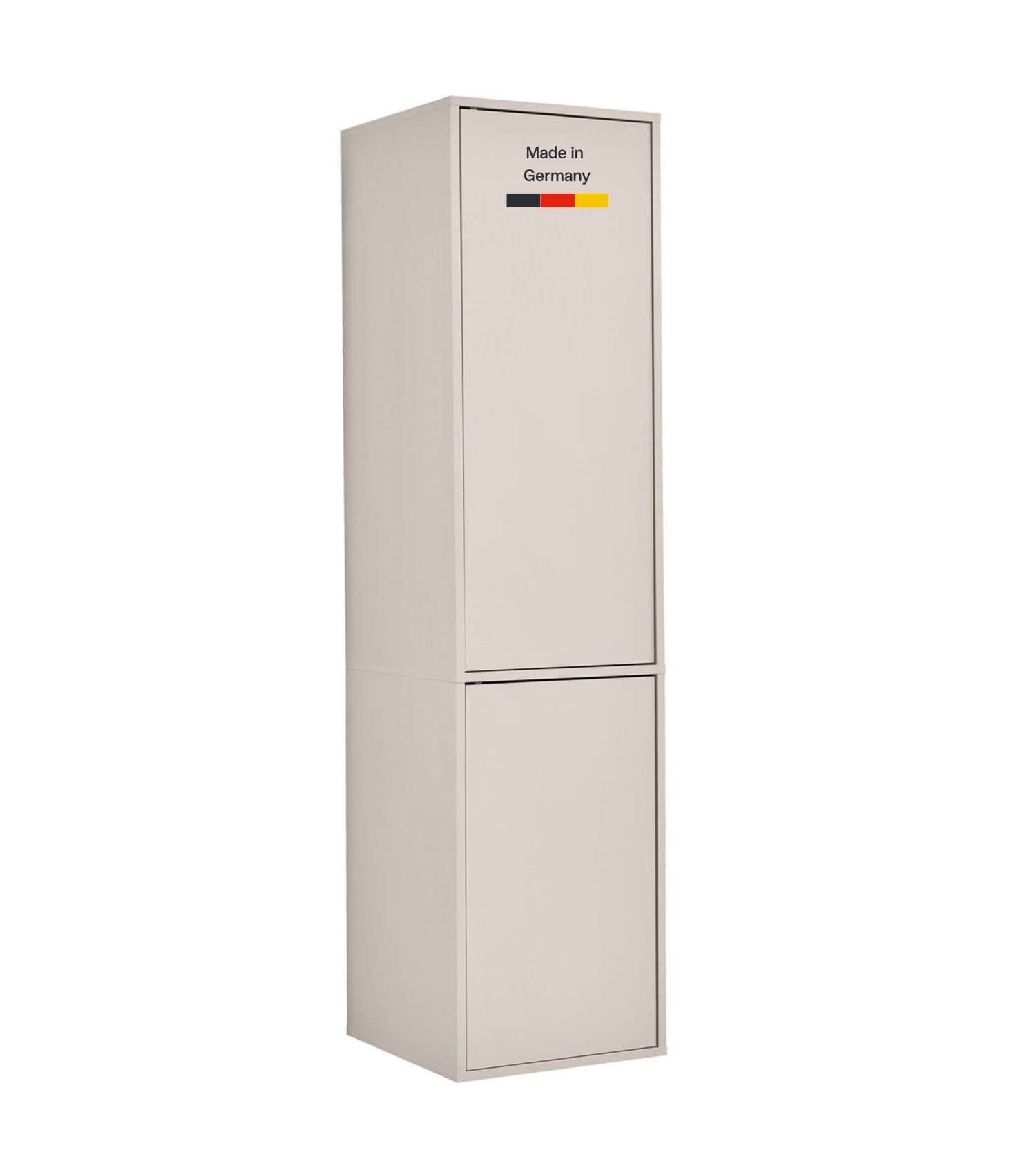 mokebo Kleiderschrank Kleiderschrank in Kaschmir-Beige 'Robe' (47x197 cm, mit Push-to-Open) Made in Germany, Schlafzimmer Schrank, mit Schubladen, Kaschmir Beige