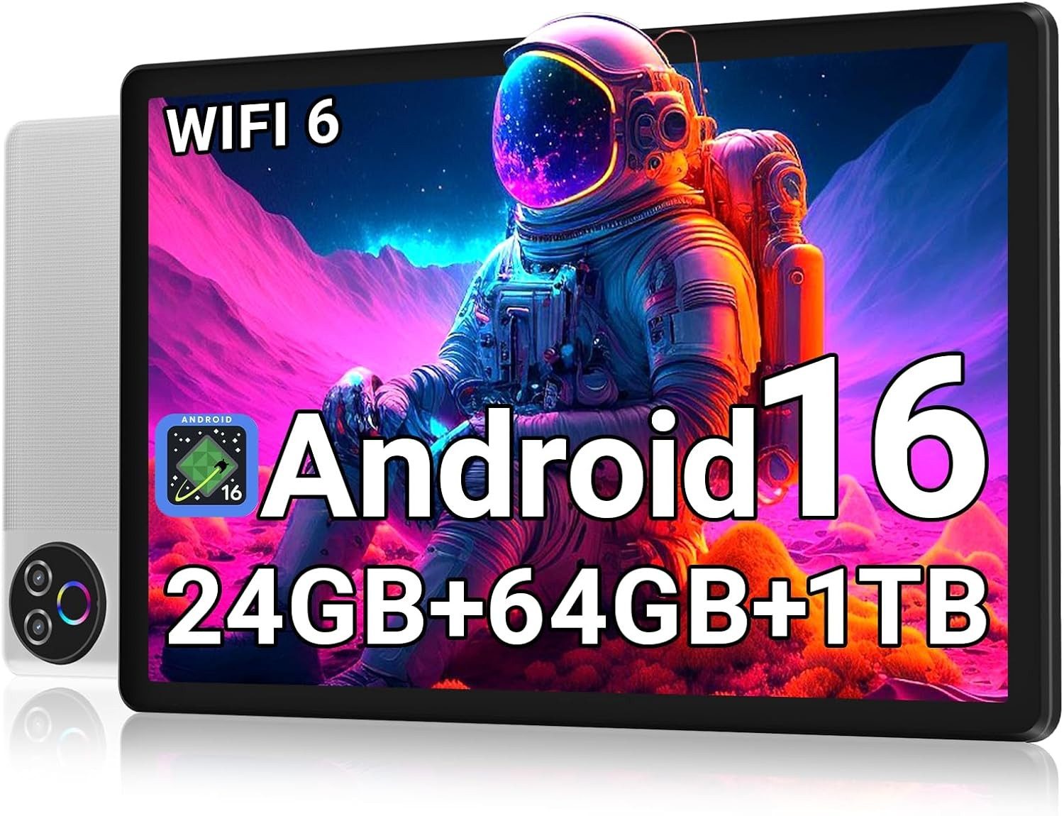 Happybe 10,1 Zoll Android 64GB ROM Erweiterbar auf 1 TB, 1280x800 Tablet (10", 64 GB, Android 16, WiFi6, Widevine L1, …