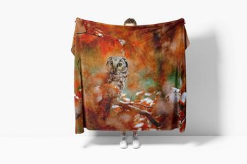 Sinus Art Handtücher Handtuch Strandhandtuch Saunatuch Kuscheldecke mit Tiermotiv keine Eule im Wald, Baumwolle-Polyester-Mix (1-St), Handtuch