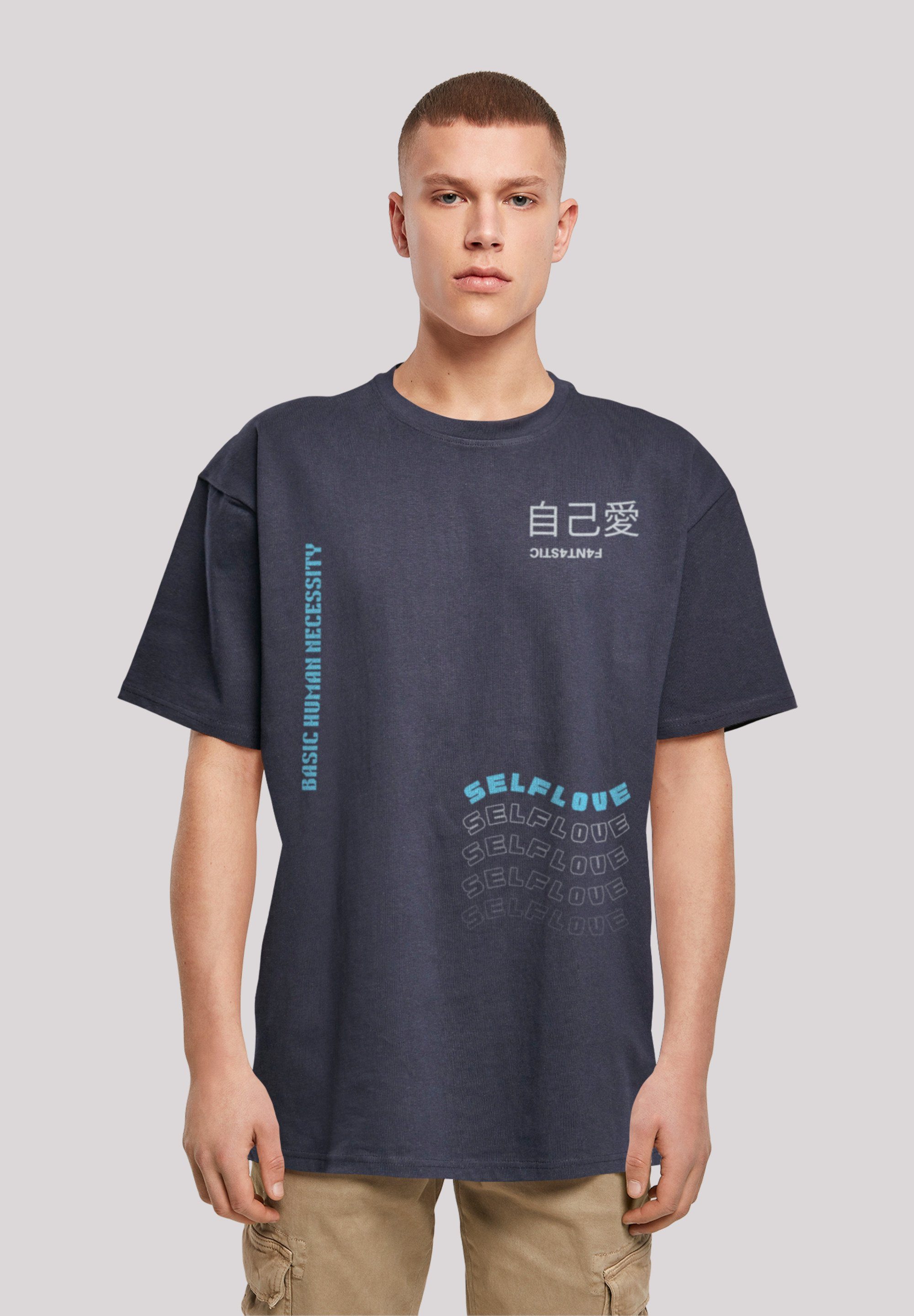F4NT4STIC T-Shirt Self Love OVERSIZE TEE Print navy
