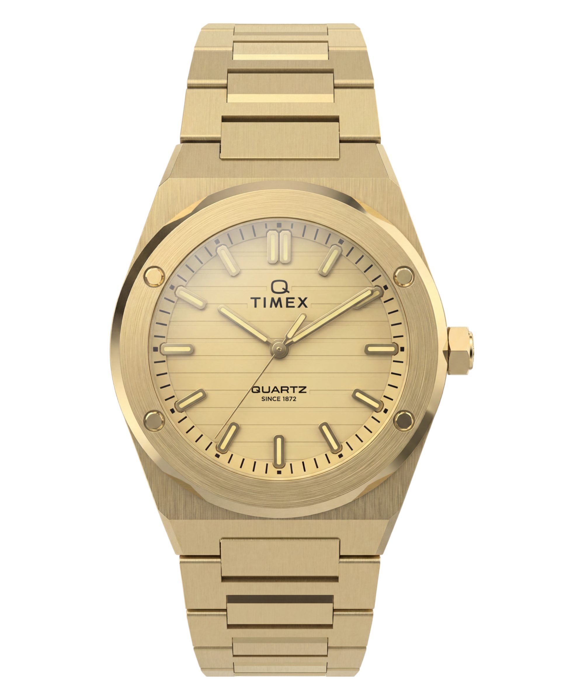 Timex Quarzuhr Q Timex Marbella TW2Y82000AJ, Armbanduhr, Damenuhr, Edelstahlarmband, analog, Beleuchtung