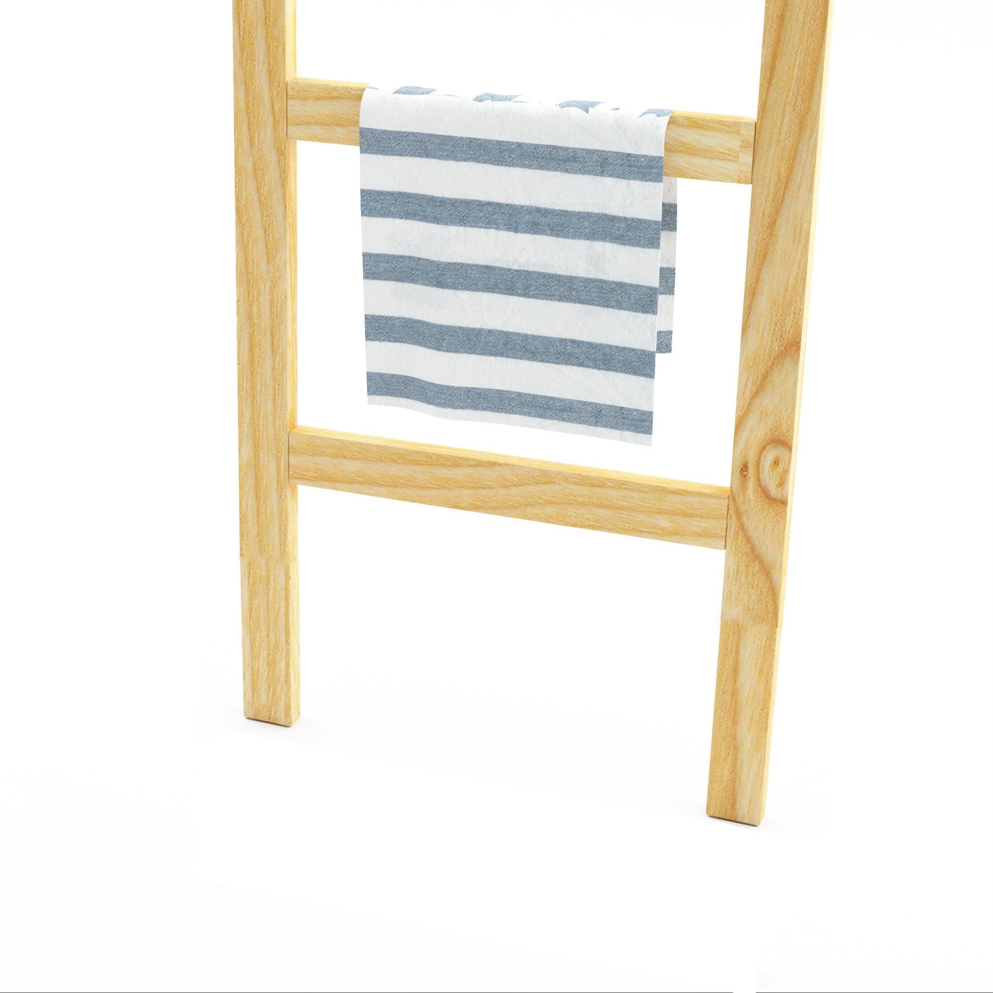 en.casa Handtuchleiter, »Luumäki« mit 4 Sprossen Kiefernholz 120 x 47 cm Naturfarben