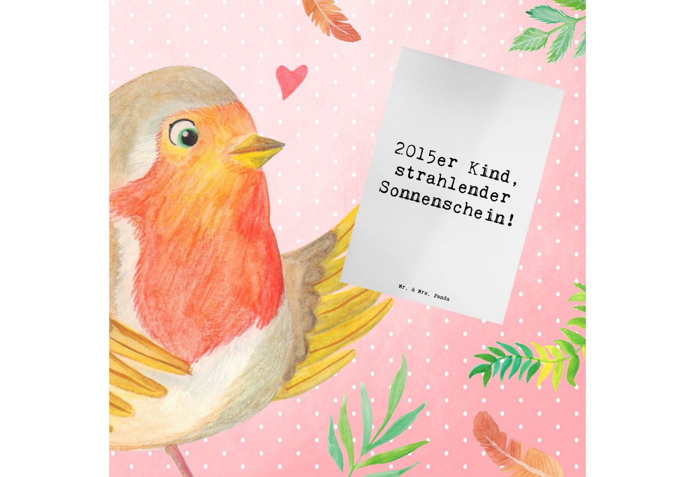Thumbnail - Mr. & Mrs. Panda Grußkarte Spruch 2015 Geburtstag Sonnenschein - Weiß - Geschenk, geboren 2015