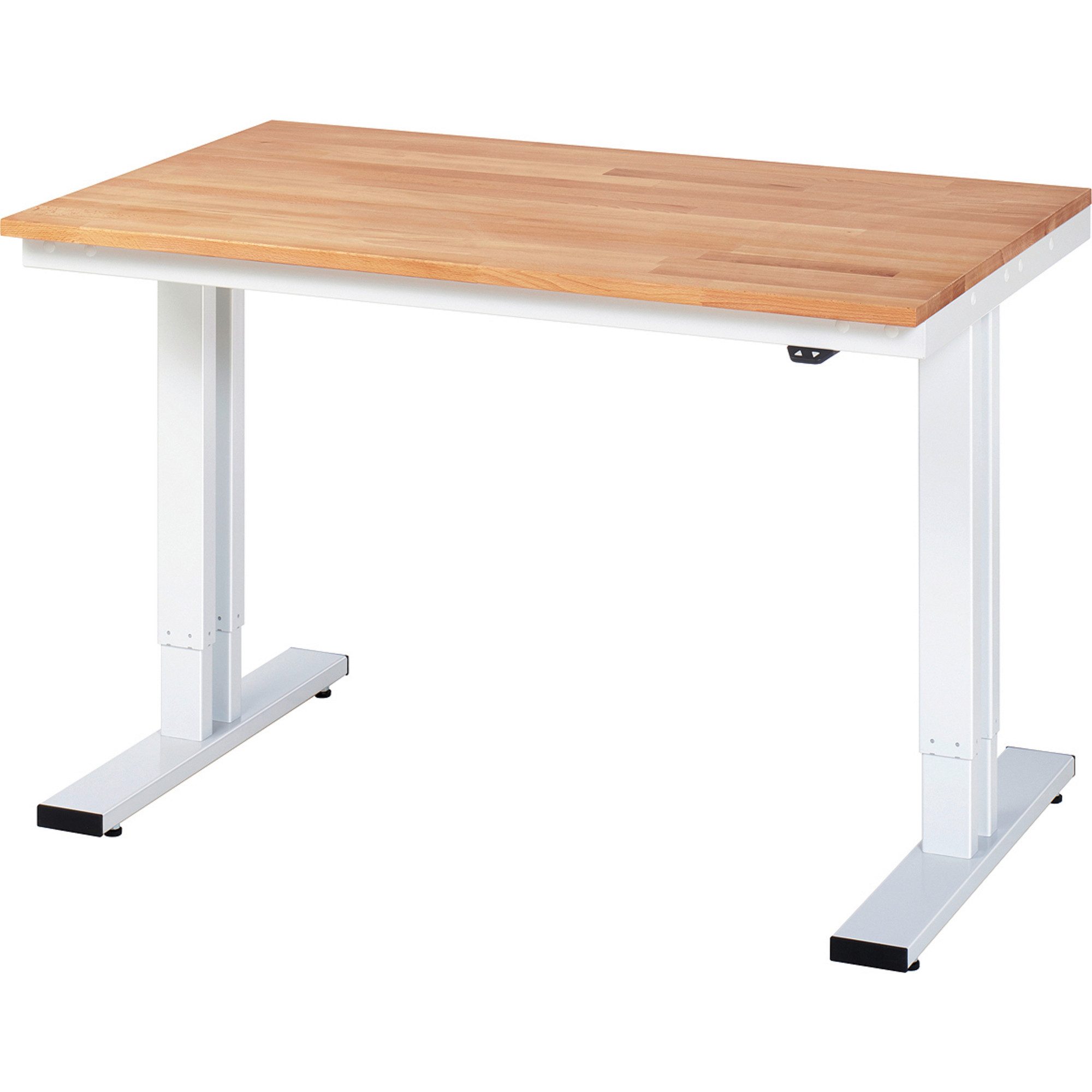 RAU Werkbank Werktisch 1250x800x720-1120mm elektrisch B-Platte 25mm lichtgrau