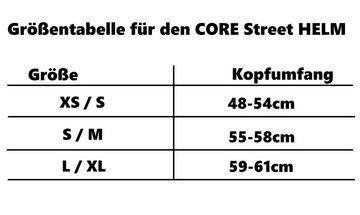 Core Action Sports Protektoren-Set Core Street Stunt-Scooter Skate Helm Schwarz/Logo Weiß S/M (55-58cm)