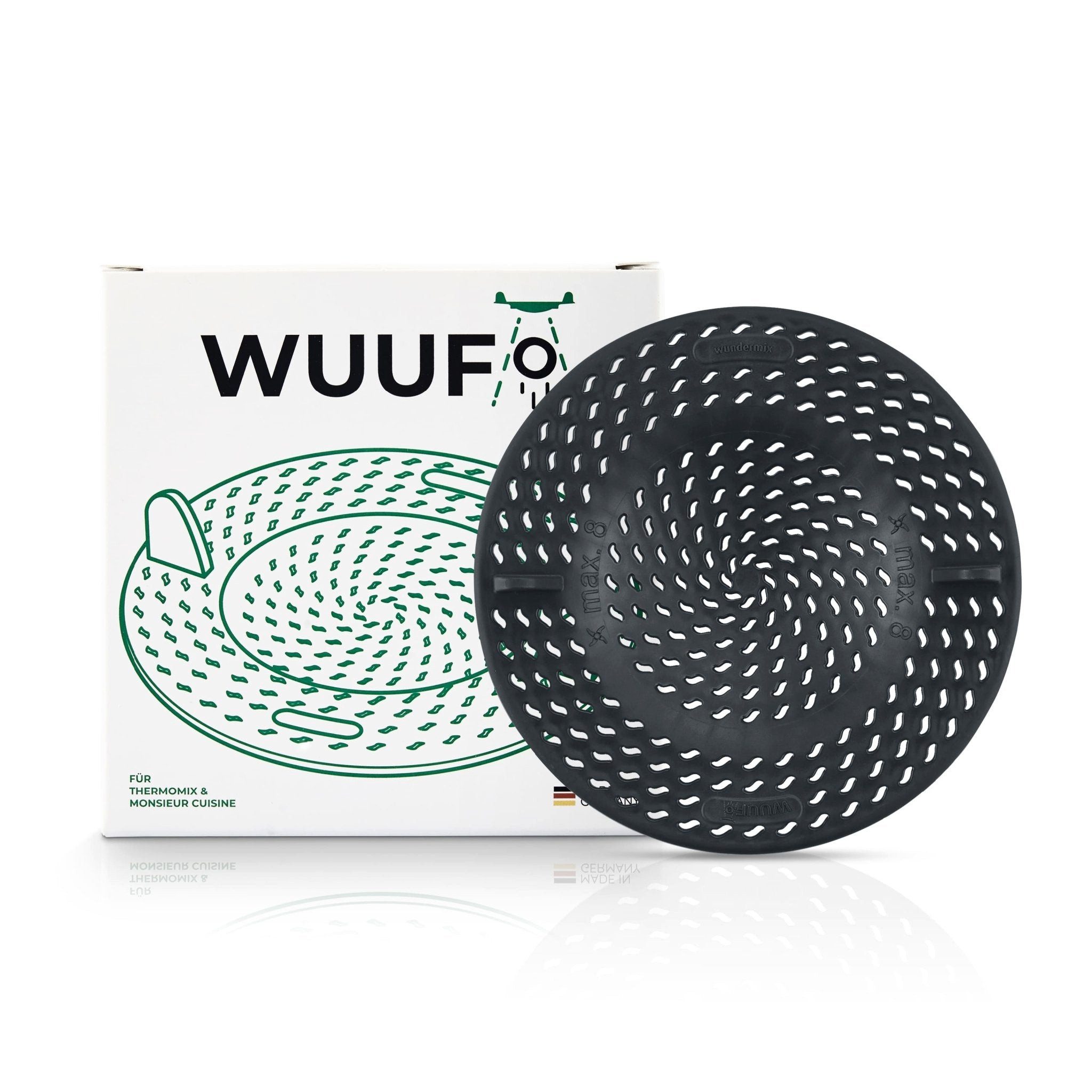 Wundermix Küchenmaschinen Zubehör-Set WUUFO® für Thermomix, Zubehör für TM6, TM5, TM31, TM Friend, MC Connect, MC Smart, MC Trend, MC Plus, "Monsieur Cuisine Compact", universeller Spritzschutz - MADE IN GERMANY