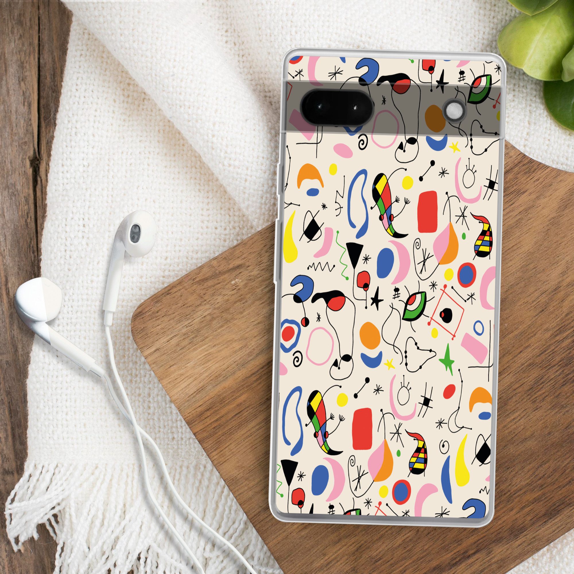 MuchoWow Handyhülle für Google Pixel 6a Muster - Abstrakt - Kunst, Phone Case, Silikon, Schutzhülle Dünn