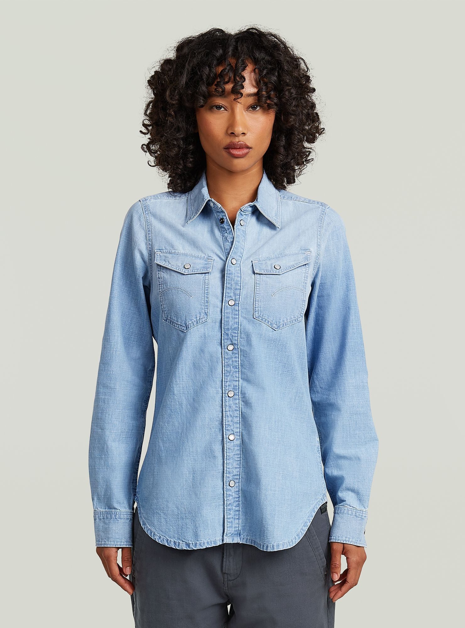 Langarmshirt Slim Western Hemd