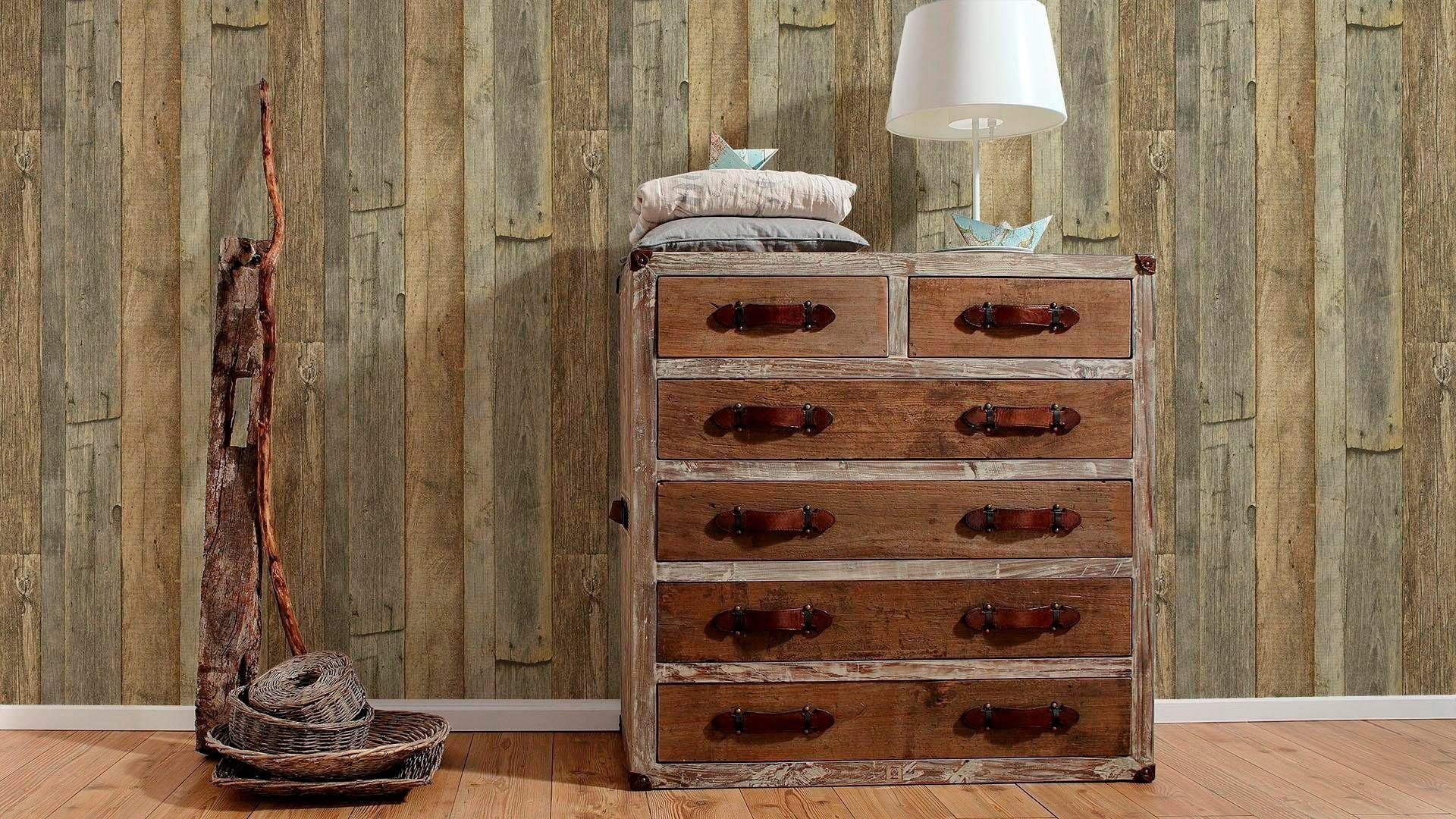 living walls Vliestapete Best of Wood`n Stone 2nd Edition, leicht strukturiert, Holz, gestreift, realistisch, Tapete Holzoptik matt leicht strukturiert Tapeten Wohnzimmer modern