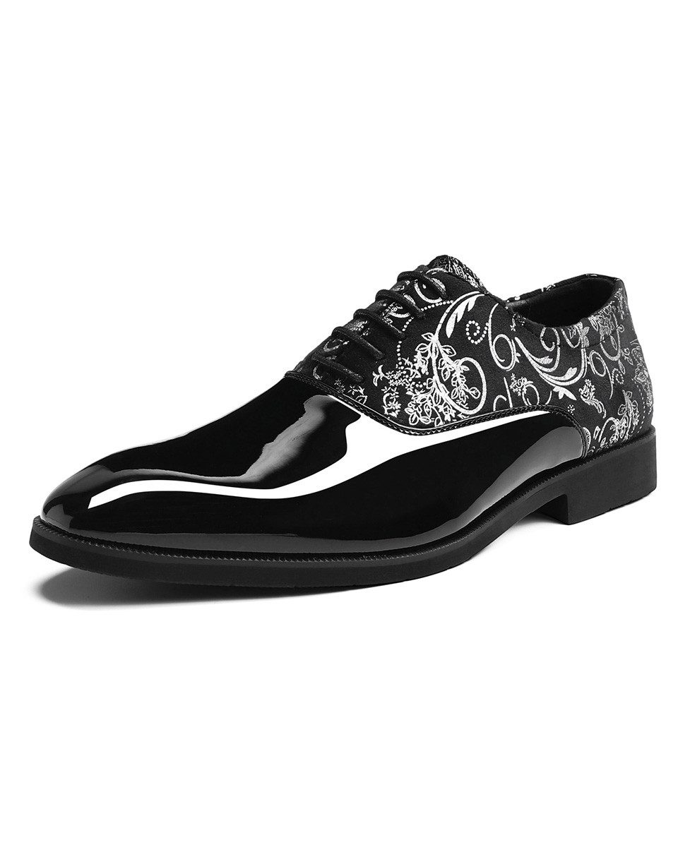 Allthemen Schnürschuh Herr Derby Schnürschuhe mit Retro Paisley Muster Business Formal Stil