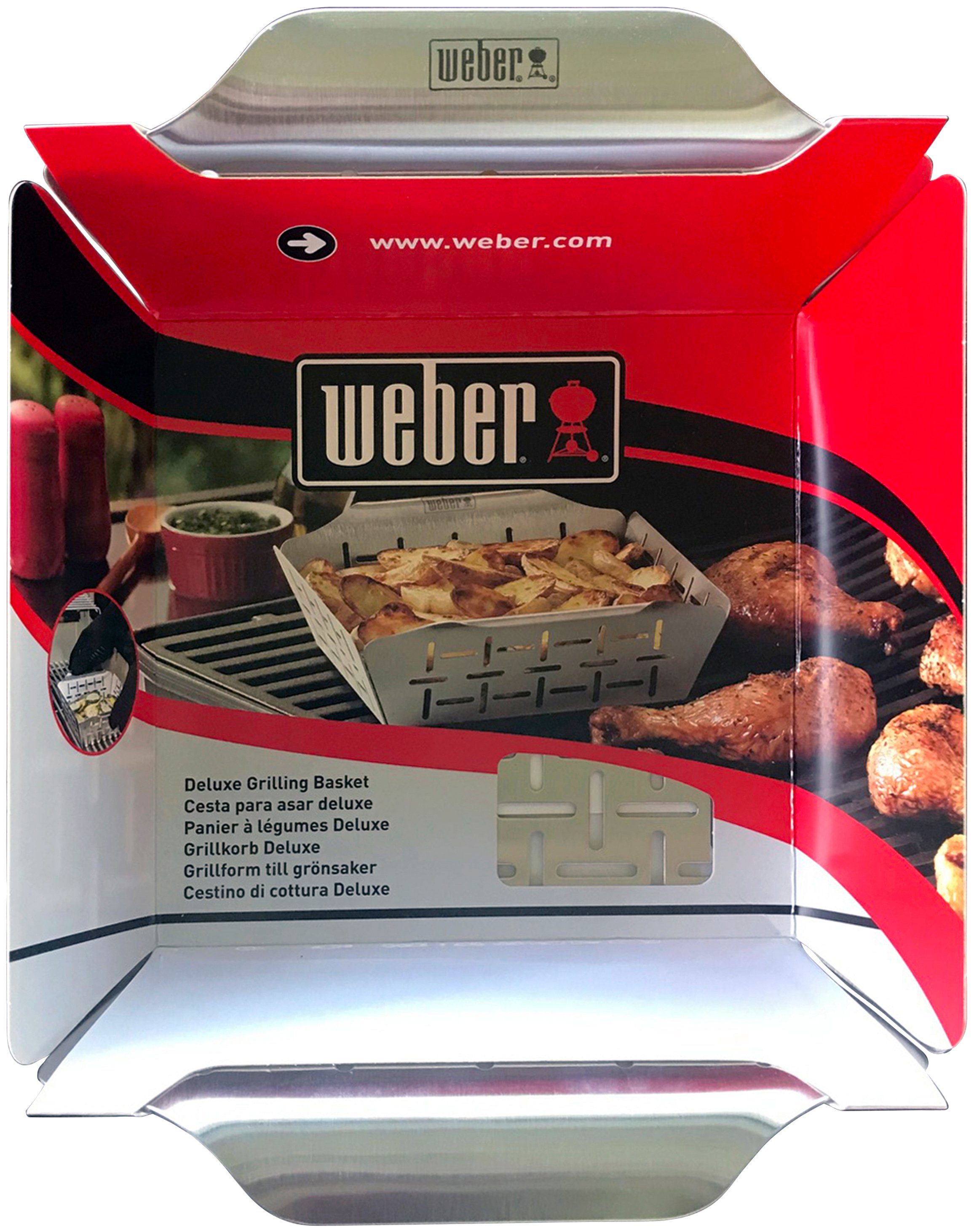 Weber Grillschale Grillkorb Deluxe, Edelstahl, Ab Weber Q 300-/3000-Serie  und Holzkohlegrills mit 57 cm