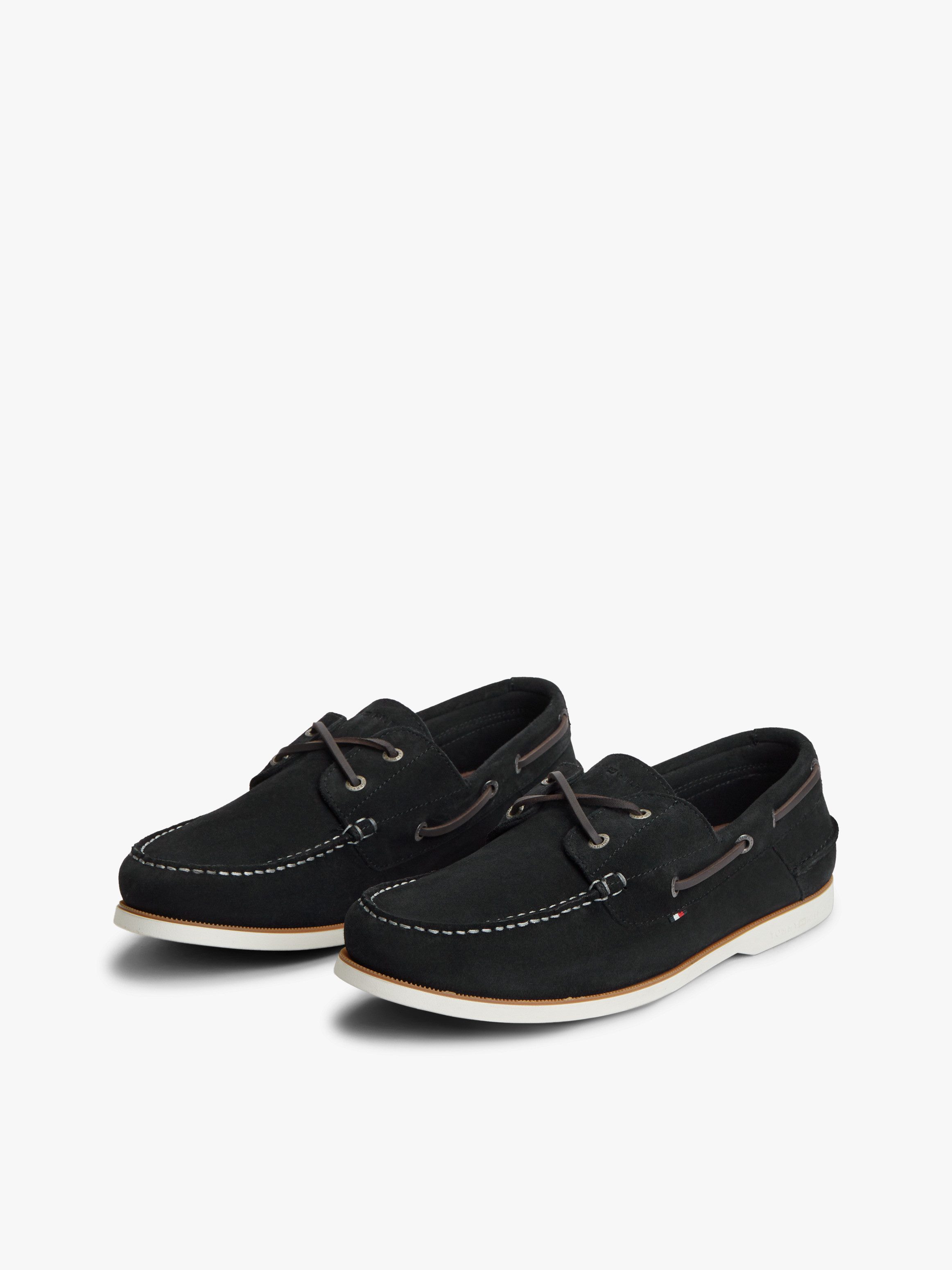 Tommy Hilfiger TH BOAT SHOE CORE SUEDE Bootsschuh, Casualschuh, Freizeitschuh, Schnürer mit Bänder-Durchzügen