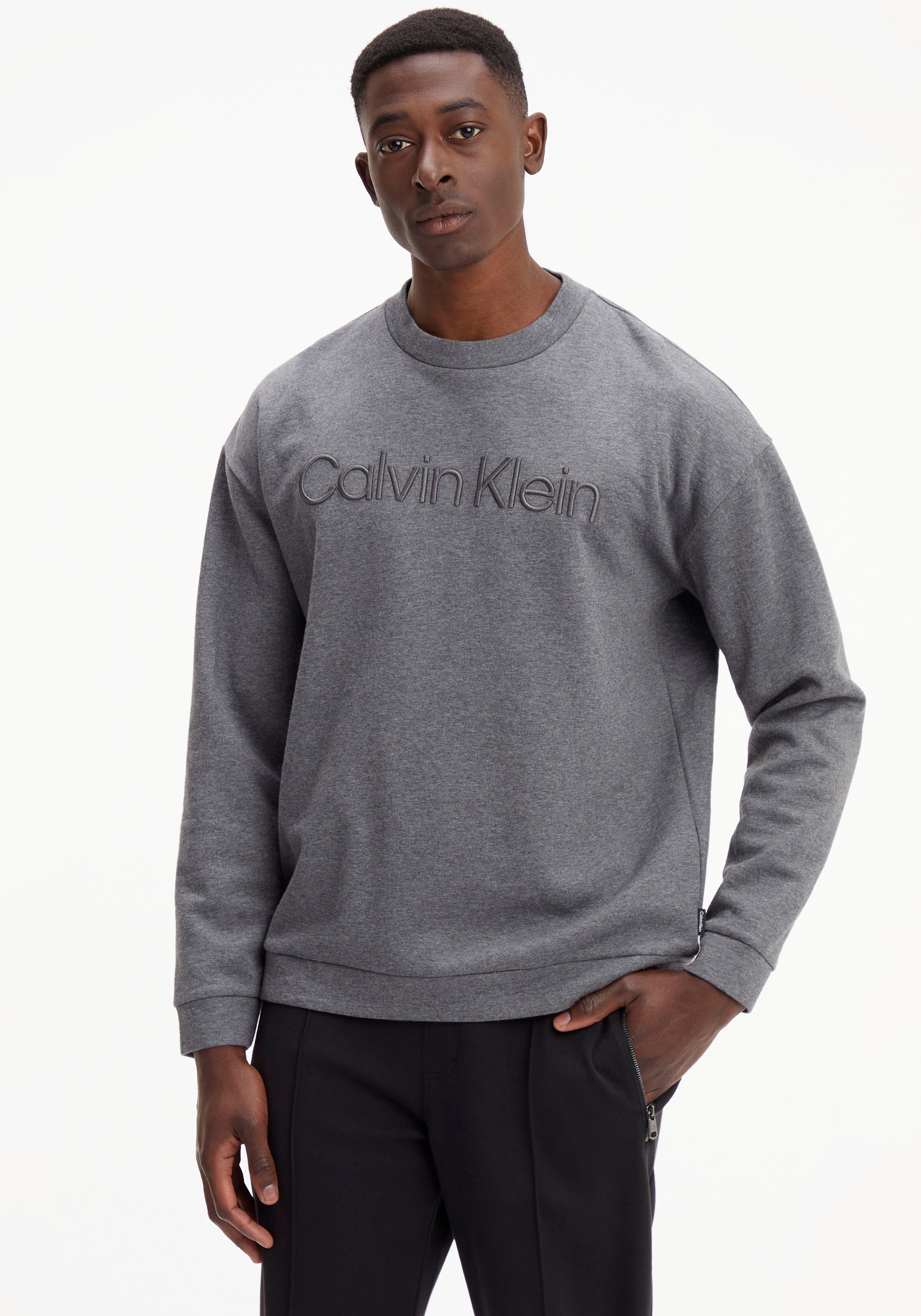 Calvin Klein Sweatshirt ICONIC SPACER COMFORT SWEATSHIRT dark grey heather