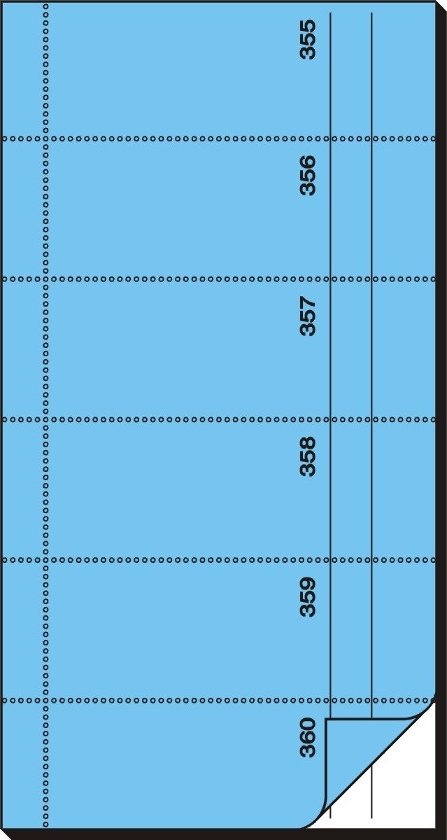 Sigel Formularblock Bonbuch 360 Abrisse 105x200mm 65g/qm blau selbstdurchschreibend 2x60 B