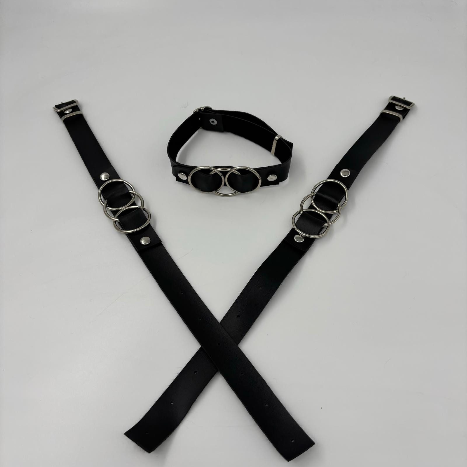 Lederband Leder Halsband (Halsband) – Verstellbar, Unisex Accessoire Schwarz