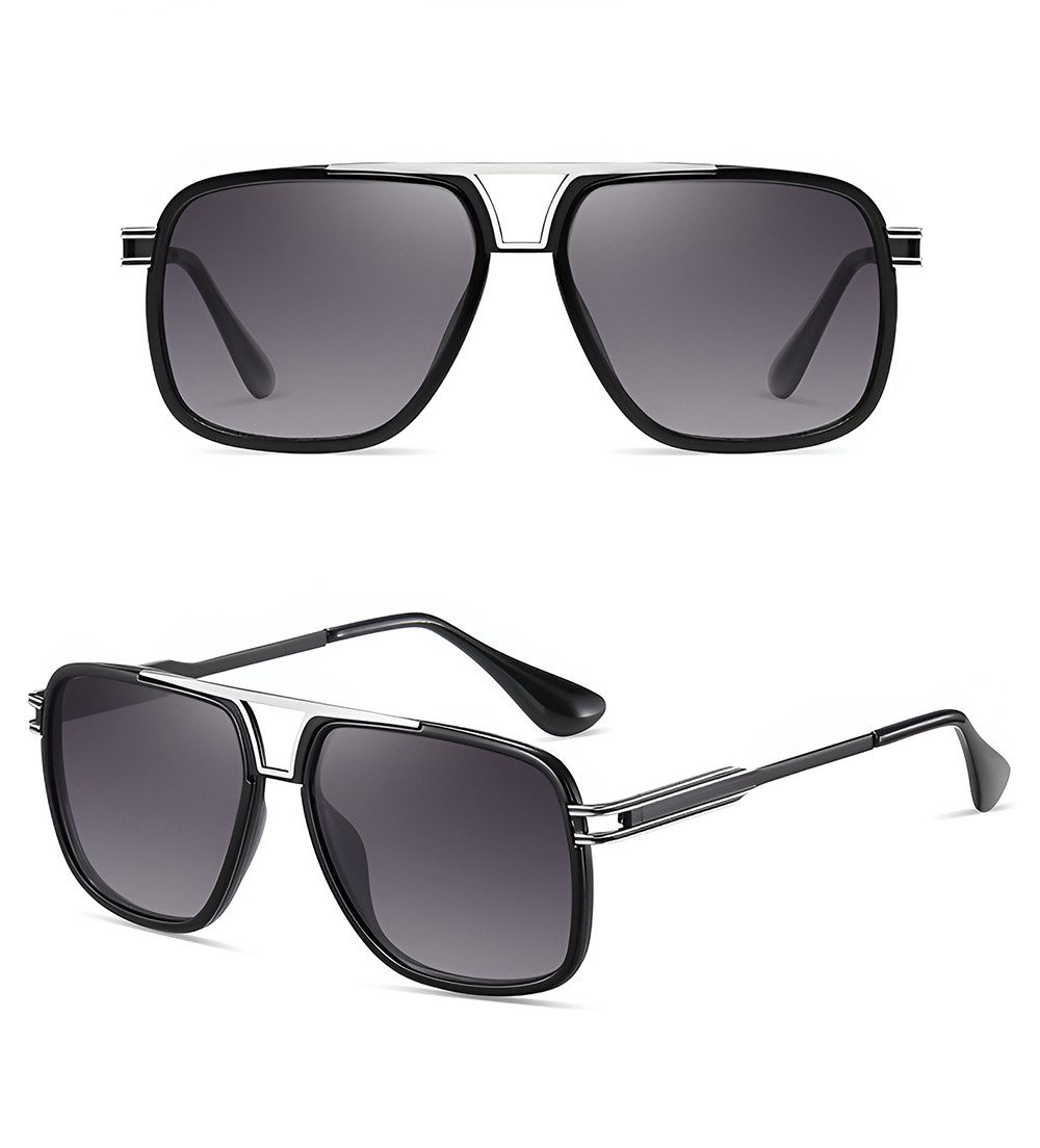 PACIEA Sonnenbrille Herren UV Schutz Doppelbalkenrahmen Oversized Metall Ou günstig online kaufen