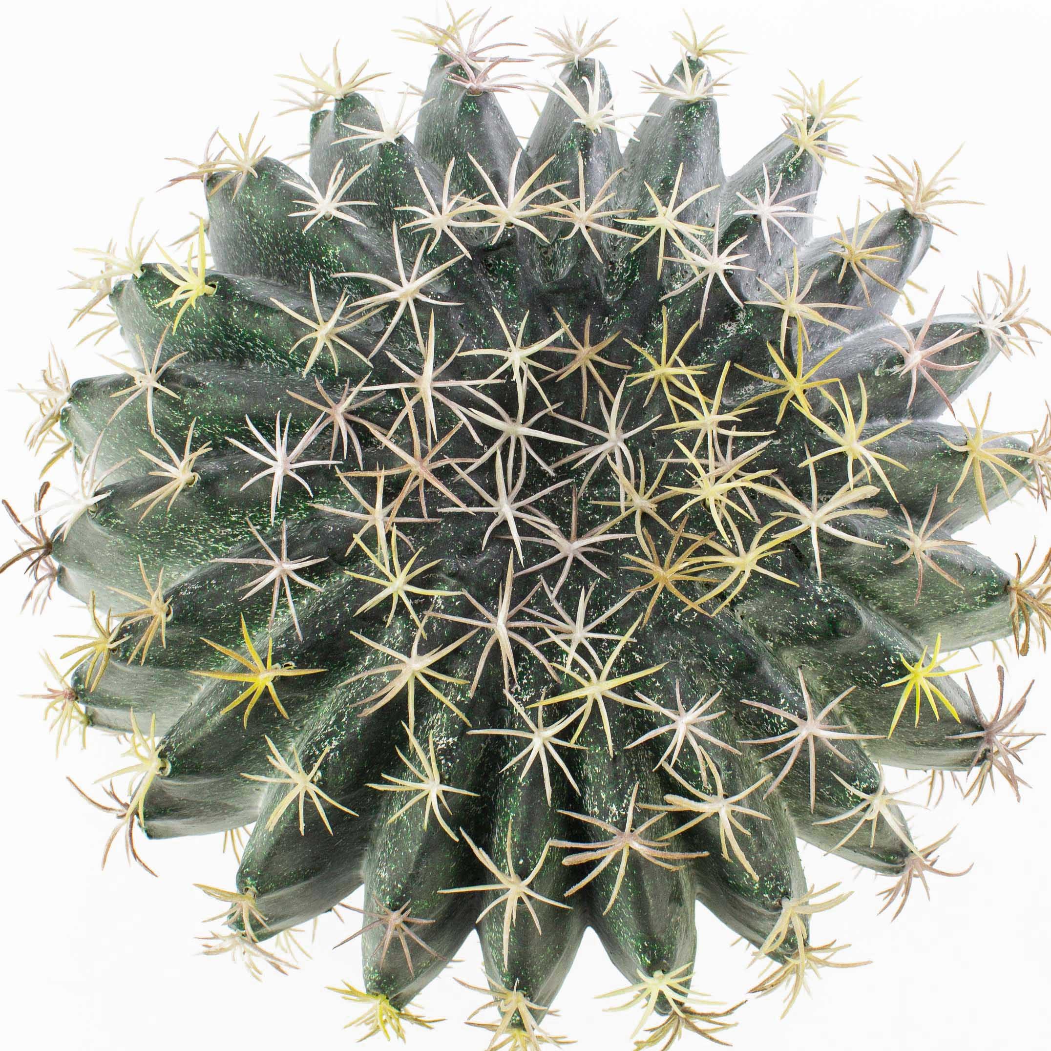 Kunstkaktus Künstlicher Schwiegermuttersessel Kaktus ELVIO, grün, 35cm, Ø 25cm Schwiegermuttersitz, artplants, Höhe 35.0 cm