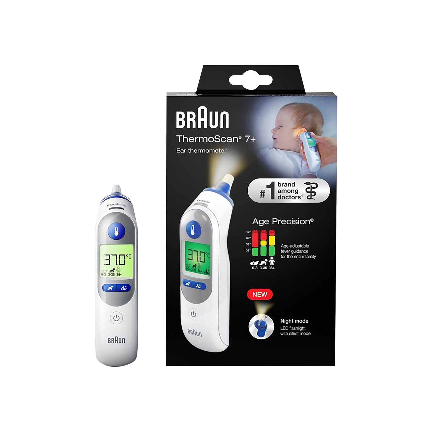 Braun Fieberthermometer BRAUN Fieberthermometer IRT 6525, ThermScan 7, weiß