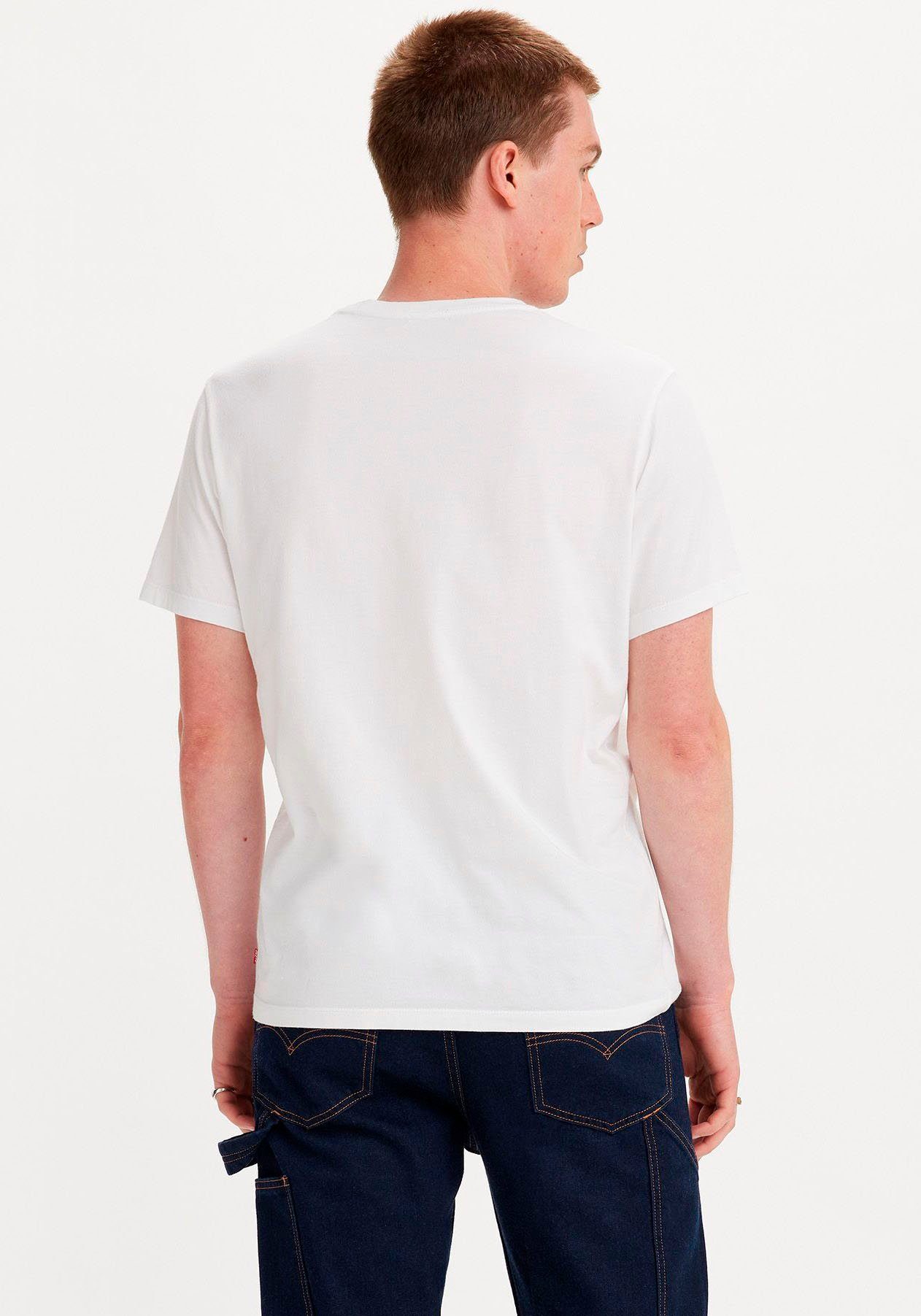 Levi's® T-Shirt Logo-Front-Print white-green-blue mit CREWNECK TEE