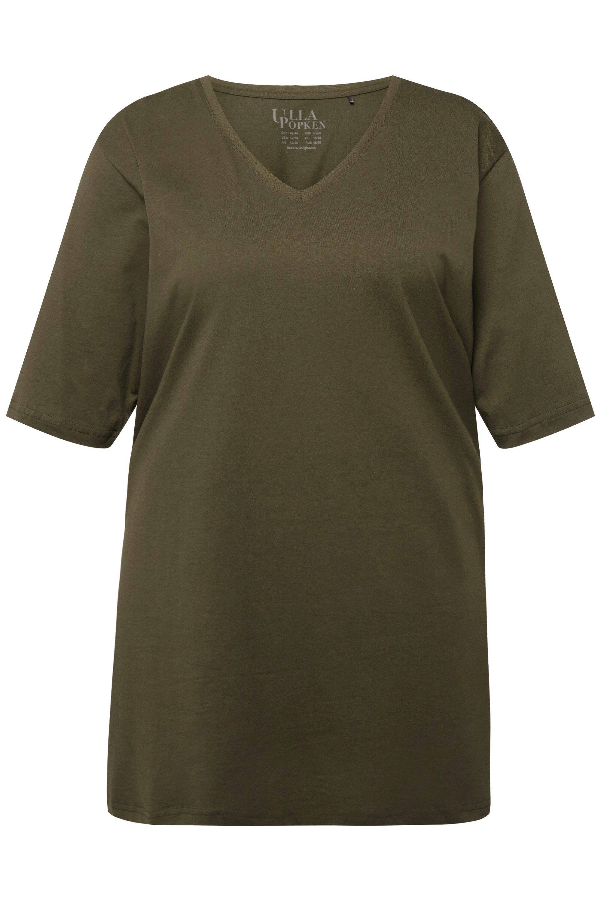 Ulla Popken T-Shirt T-Shirt V-Ausschnitt Relaxed günstig online kaufen