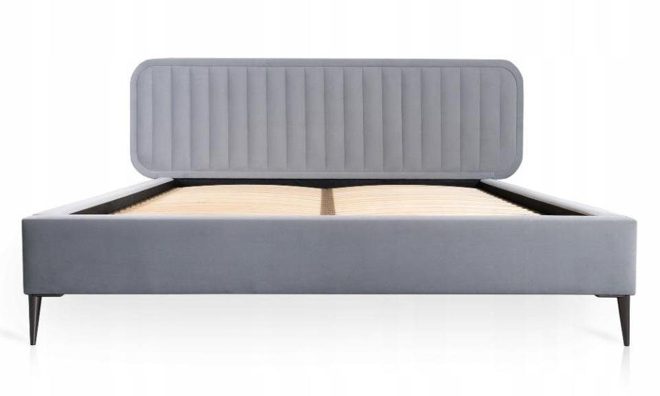 Schlafzimmer Bett, Grau Holz Möbel Polster Design Doppelbett Neu Stoff JVmoebel