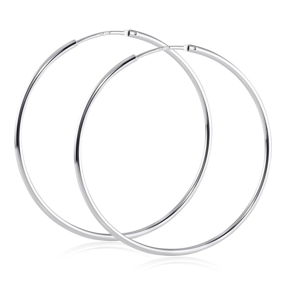 Materia Paar Creolen Echtgold Ohrringe Damen Ø48mm GO-10, aus 585 Weißgold günstig online kaufen