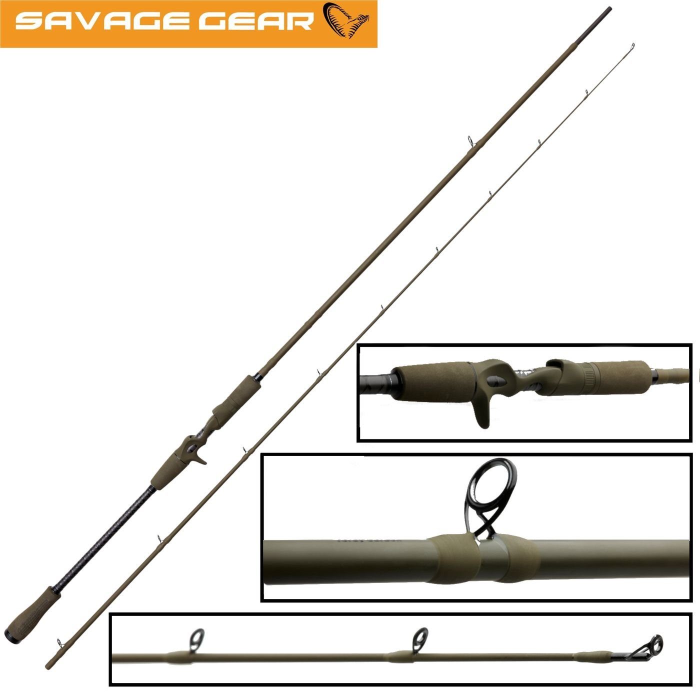 - Specialist 230cm Baitcaster SG4 Savage Gear Crank Rute Vib 12-32g Baitcasterrute &