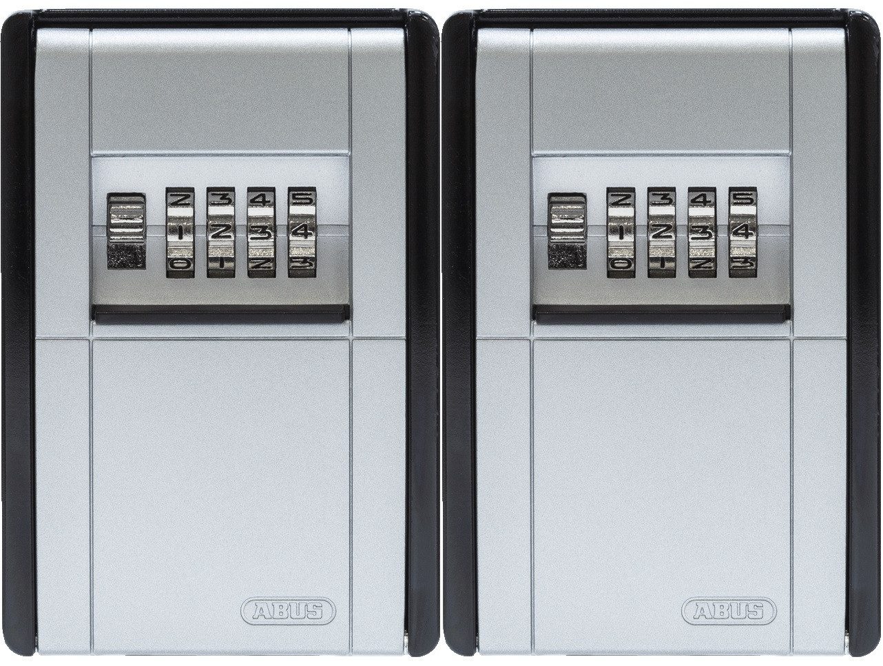 ABUS Schlüsselkasten KeyGarage™ 787 - Schlüsselbox zur Wandmontage - schwarz-silber 2er Set (Standard - 2er Set), mit indiv. einstellbarem, 4-stelligem Zahlencode - ideal für das Büro