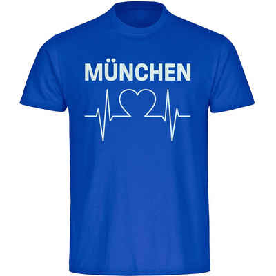 multifanshop T-Shirt Herren München blau - Herzschlag - Männer