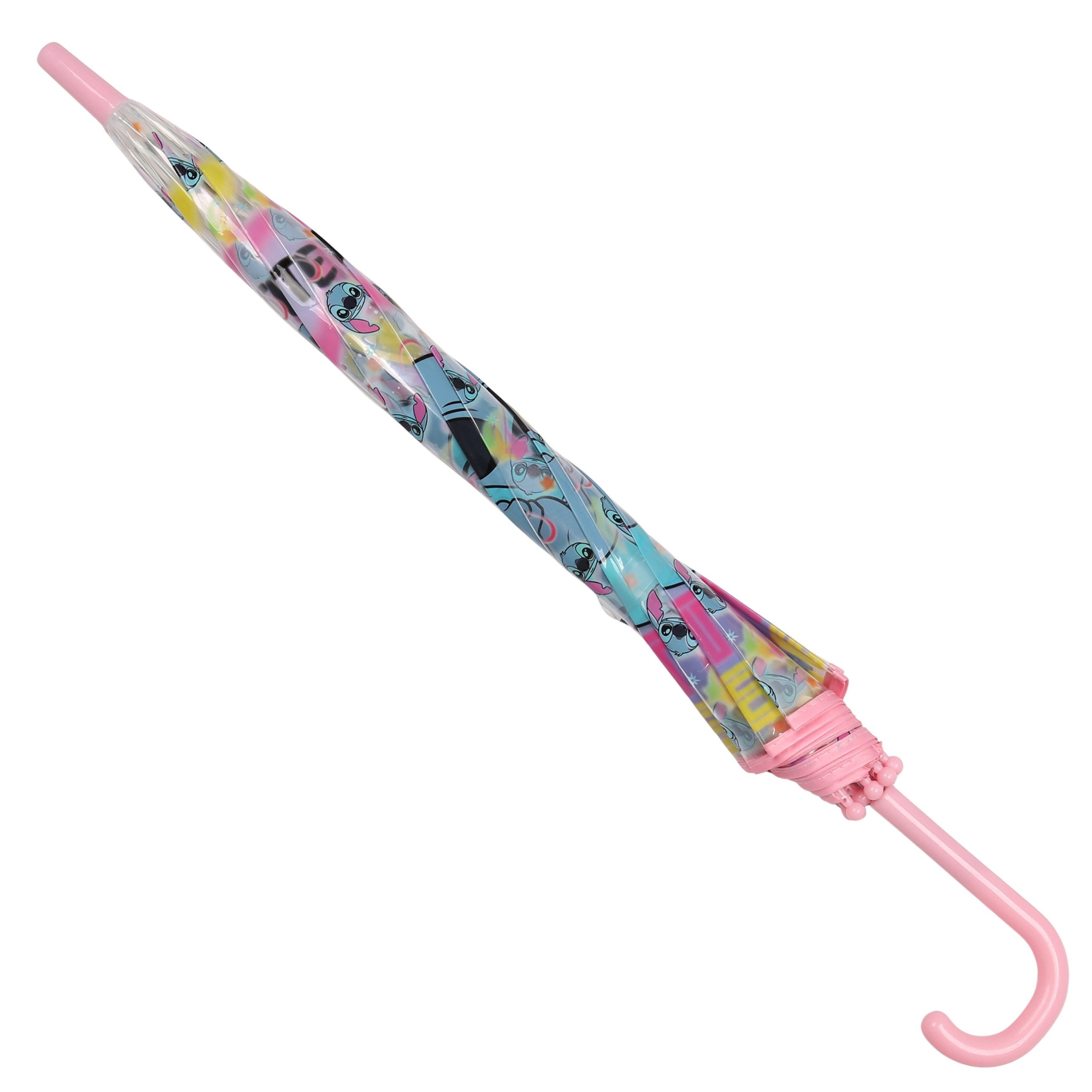 Disney Taschenregenschirm DISNEY Stitch Kinder-Regenschirm transparent, manuell, 46