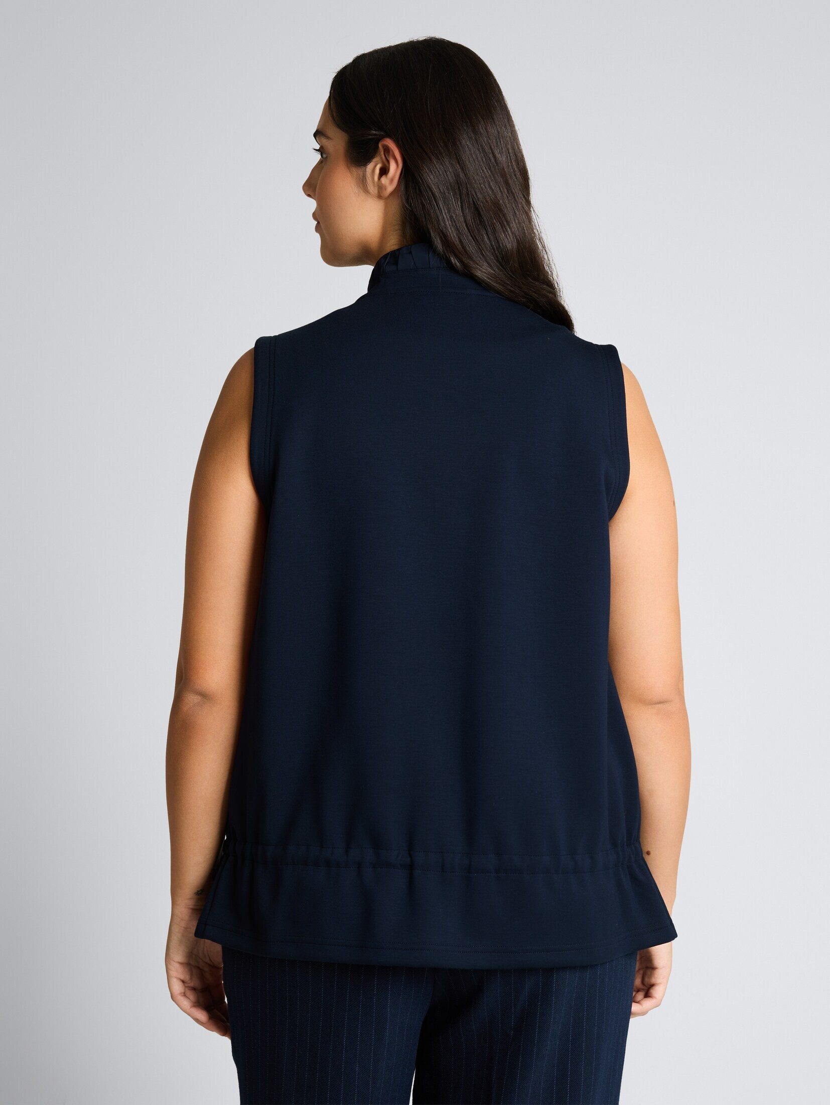 TOM TAILOR PLUS Sweatjacke Strick & Sweatshirts Plus Size - Scuba Sweatweste mit Stehkragen