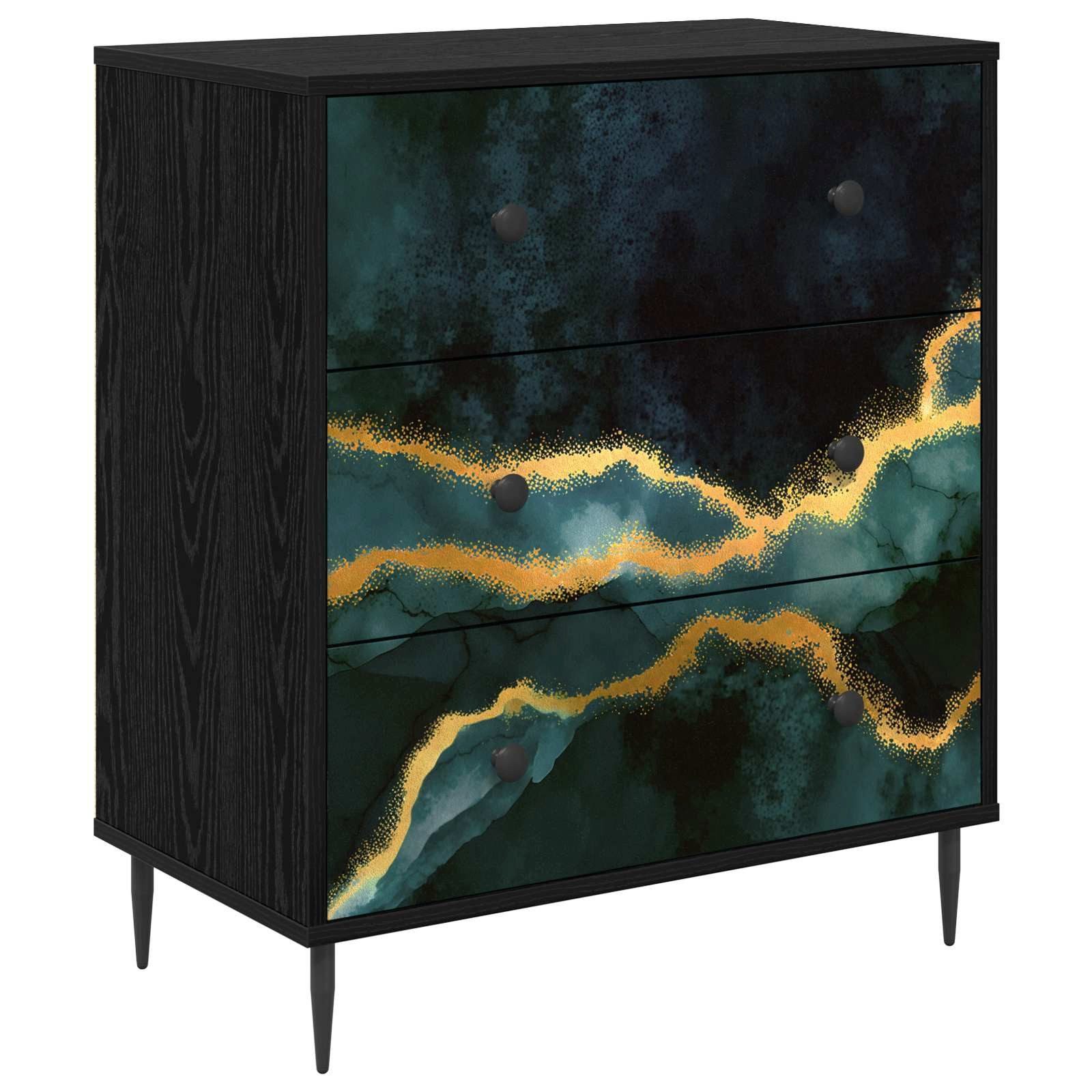 vidaXL Kommode 66 x 36,5 x 76 cm Kommode Schubladenschrank Sideboard WIJHE Türkis mar