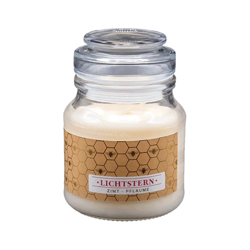 Matica Cosmetics Duftkerze "Lichtstern“ – Natürliche Bienenwachs-Kerze mit Zimt & Pflaume (1-tlg), Naturwachs