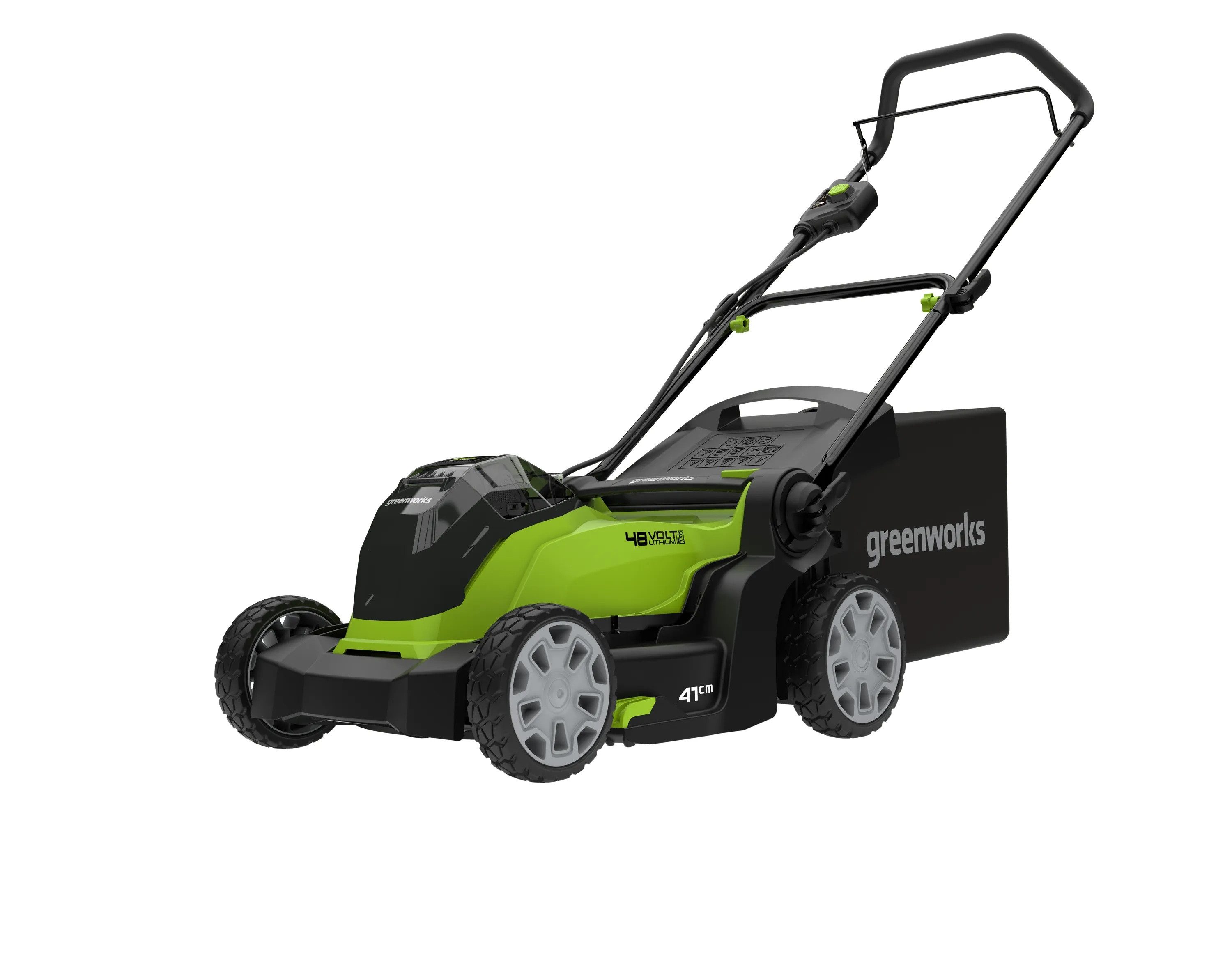 Greenworks Akkurasenmäher Greenworks Rasenmäher 41cm 48V G48LM41K4 mit 4Ah Akku und Ladegerät