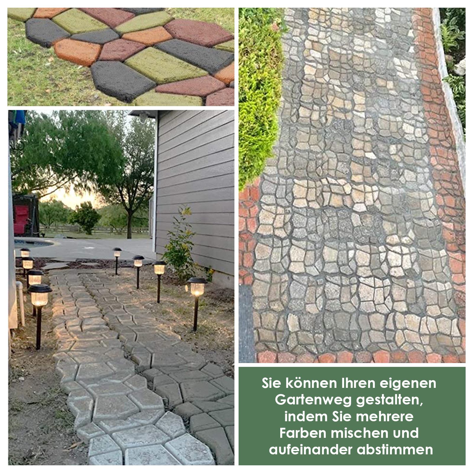 Clanmacy Gipsfaserplatten 2X DIY Pflasterform Betonpflaster Gehweg Gießform Schablone Garten