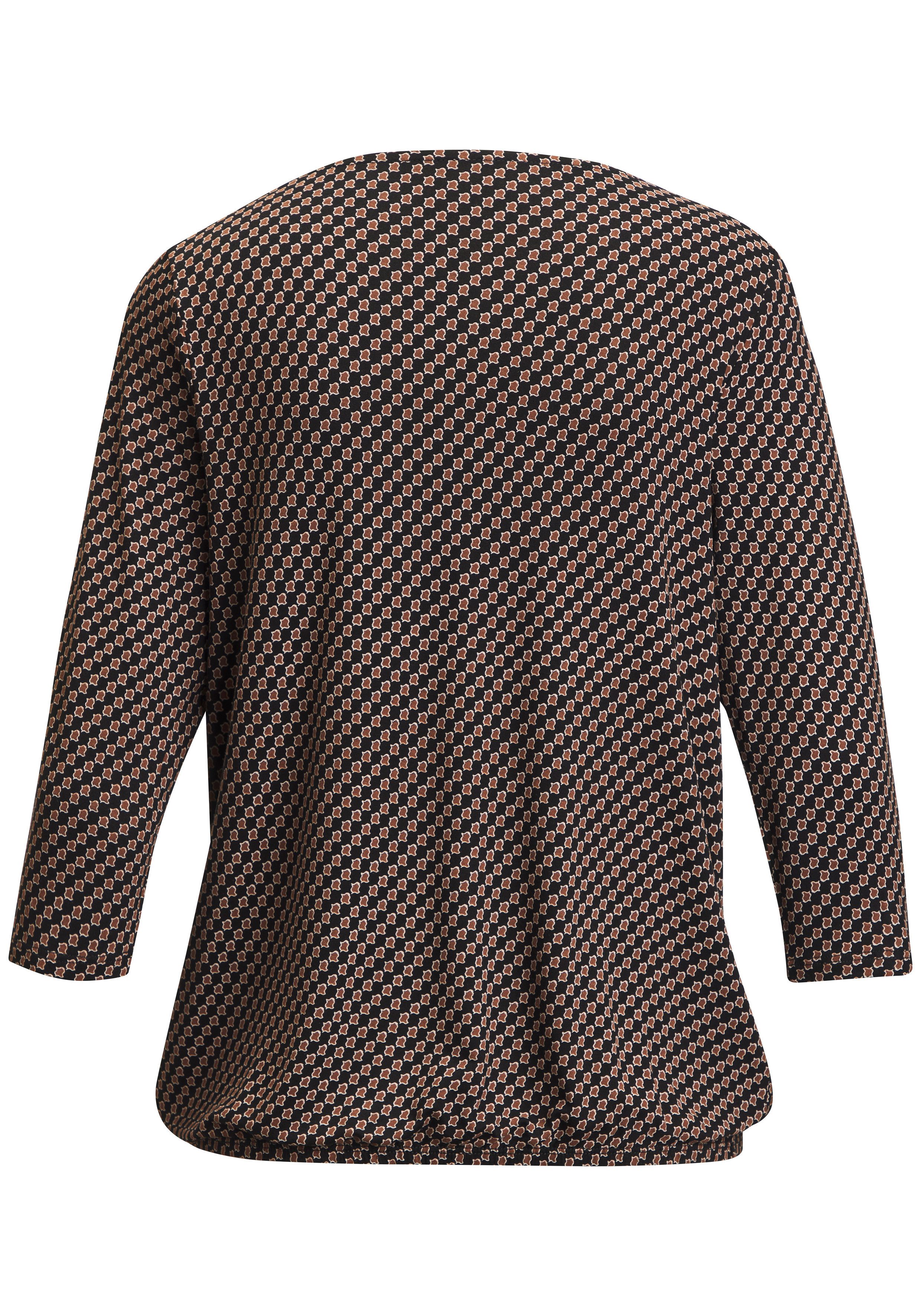 Vivance Rundhalsshirt mit goldfarbenem Zierknopf am Ausschnitt aus weichem Viskose-Stretch