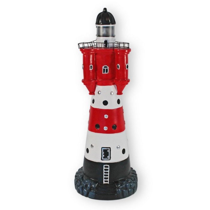 colourliving Gartenfigur Solar Leuchtturm Roter Sand Deko Leuchtturm LED (Maritime Dekoration) 50 cm Dämmerungssensor Ein-/Ausschalter