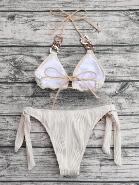 KIKI Bandeau-Bikini Sexy Bikini Fashion Damen Zweiteiliger Badeanzug mit Brustpolster