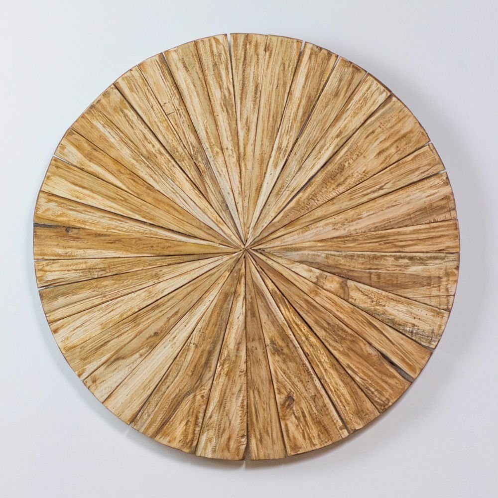 LebensWohnArt Dekoobjekt Wand-Deko-Objekt LATO recycled Teak rund 60cm