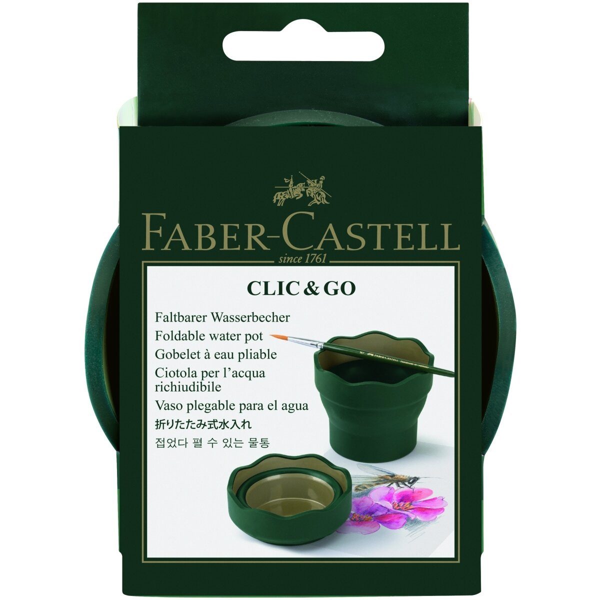 Faber-Castell Malbecher Wasserbecher Clic & Go grün gold