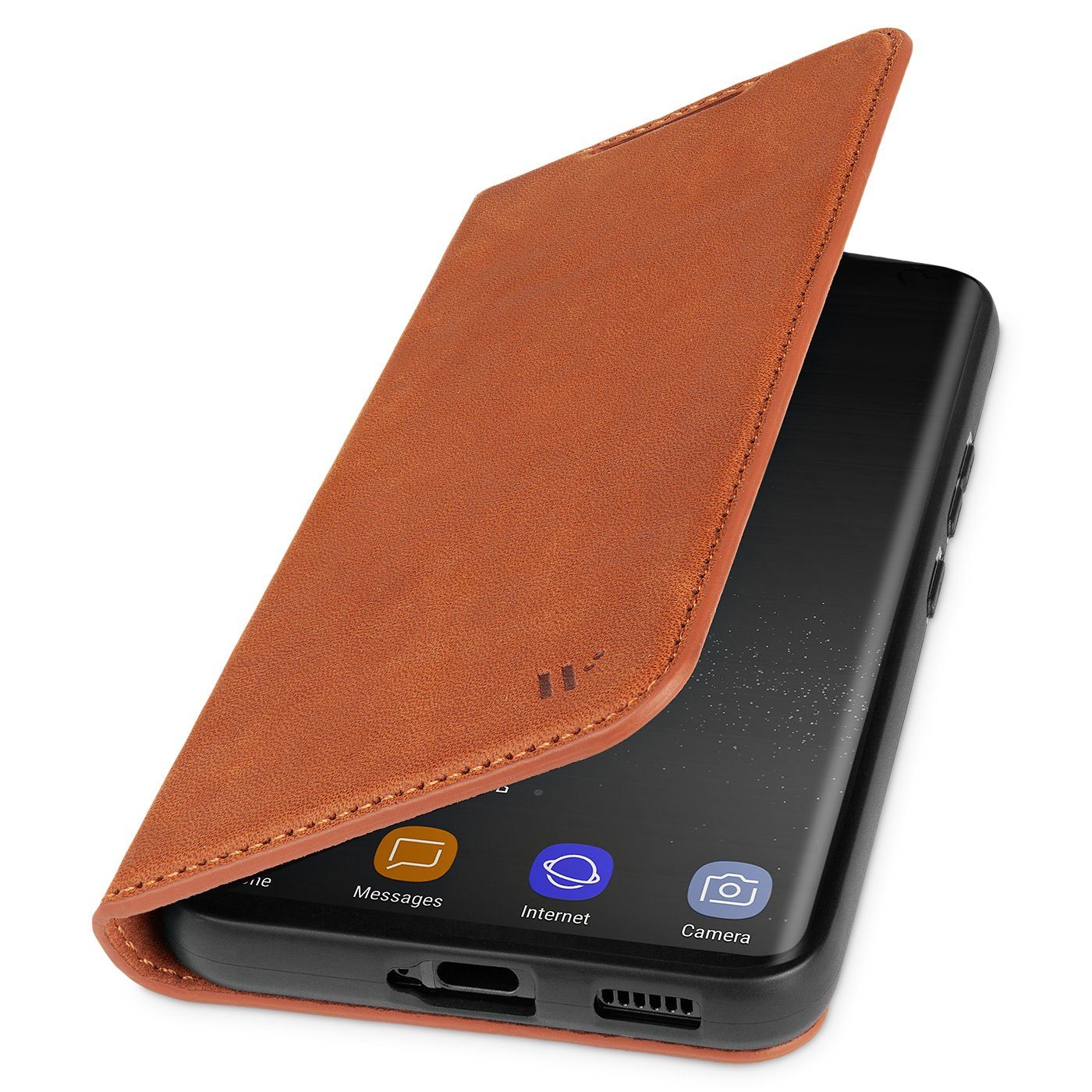 wiiuka Handyhülle suiit MORE Hülle für Samsung Galaxy S22 Ultra, Klapphülle Handgefertigt - Deutsches Leder, Premium Case