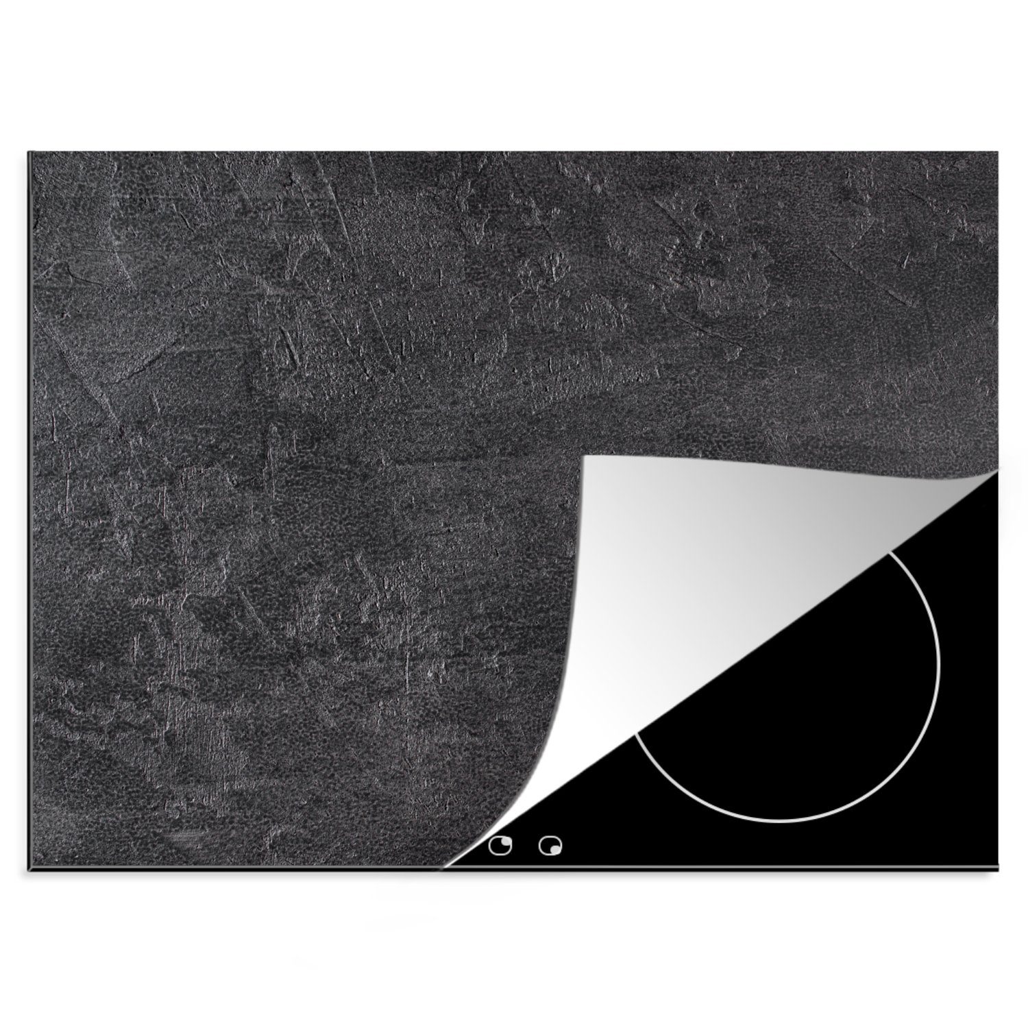 MuchoWow Herdblende-/Abdeckplatte Abdeckplatte - Beton - Verwittert - Alt - Induktionsschutz, Vinyl, (1 tlg), 60x52 cm, Mobile Arbeitsfläche nutzbar, Ceranfeldabdeckung