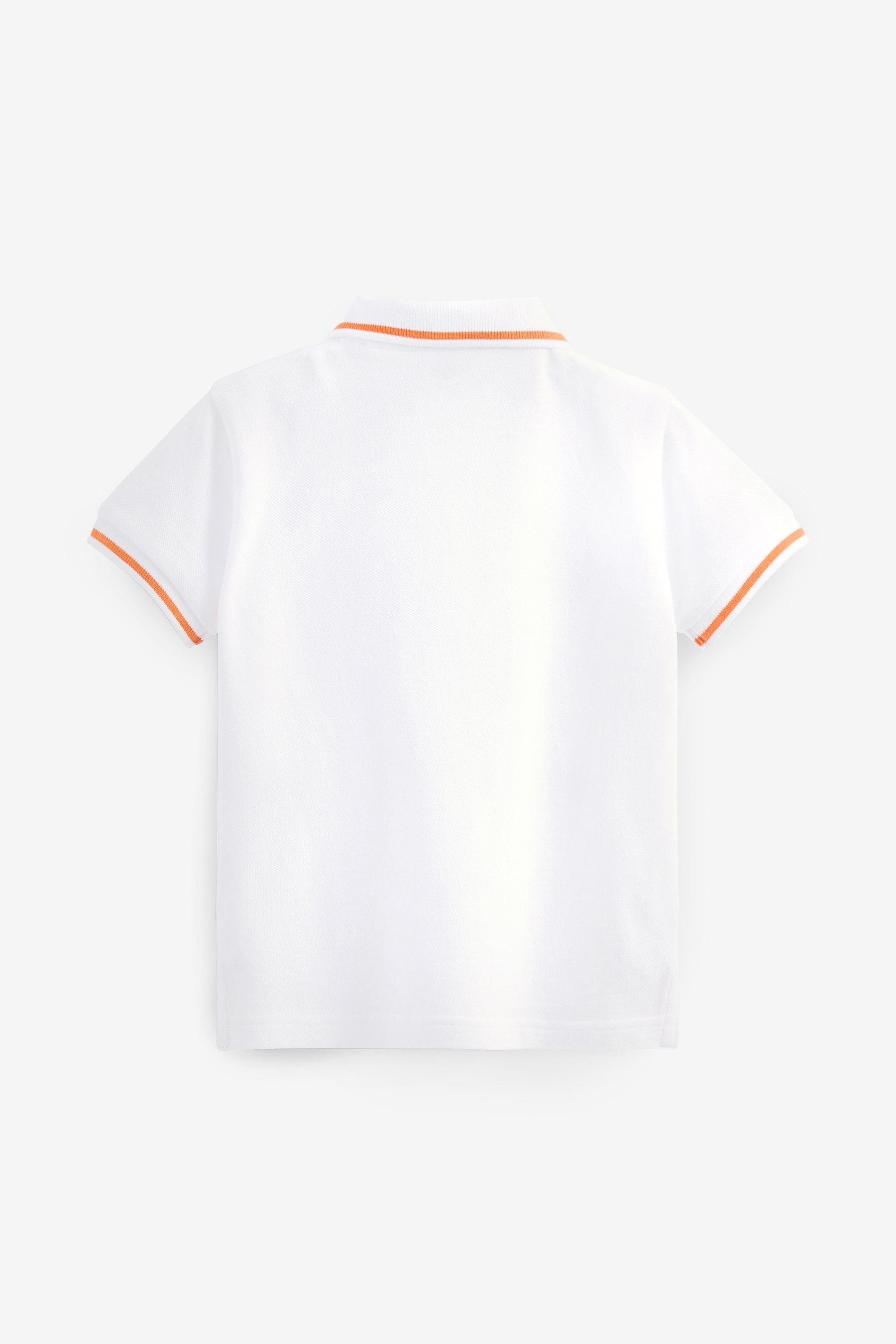Jersey White Safari aus Piqué-Poloshirt (1-tlg) Next Poloshirt