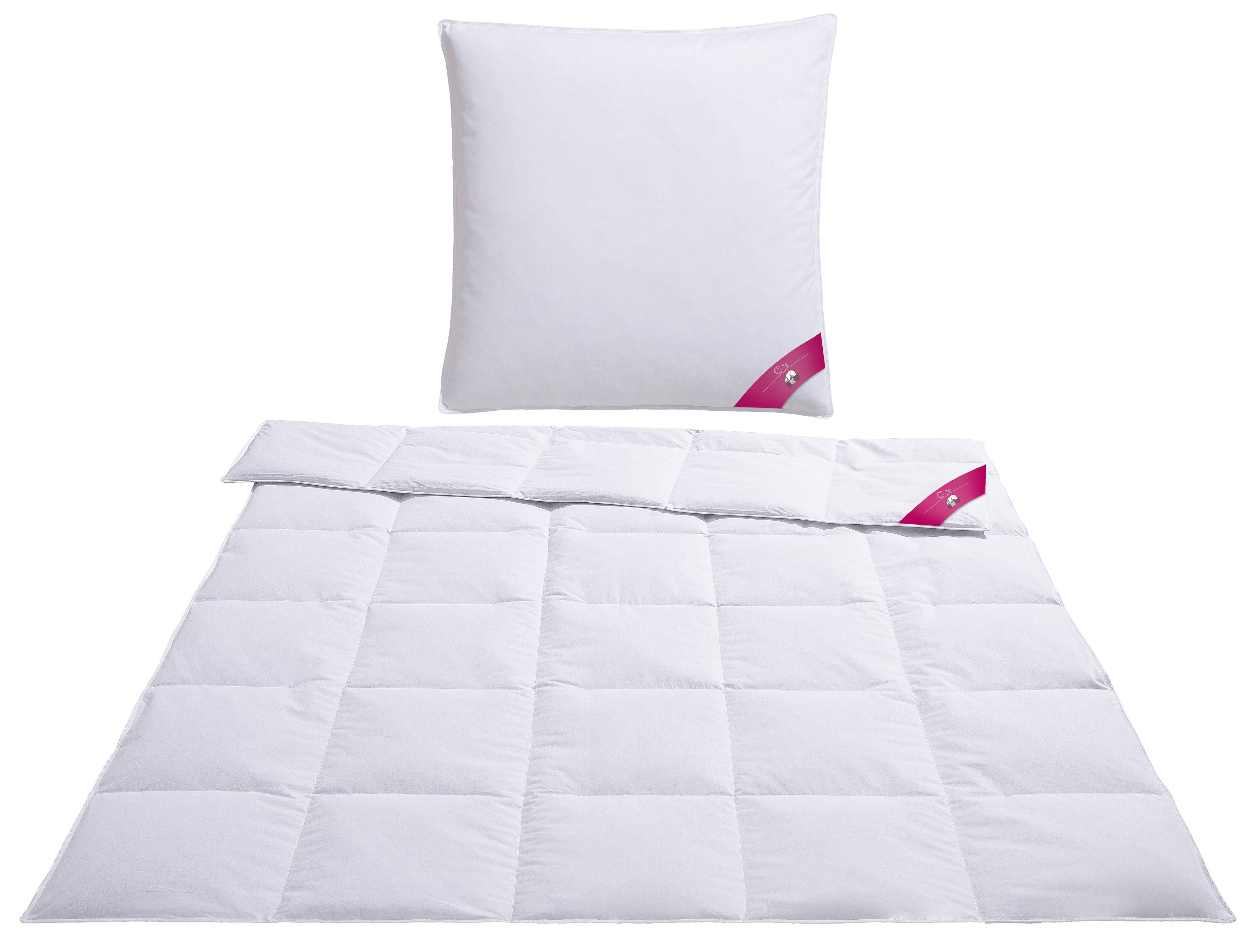 RIBECO Daunenbettdecke + Kopfkissen Johanna, Füllung: Bettdecke: 80% Daunen günstig online kaufen