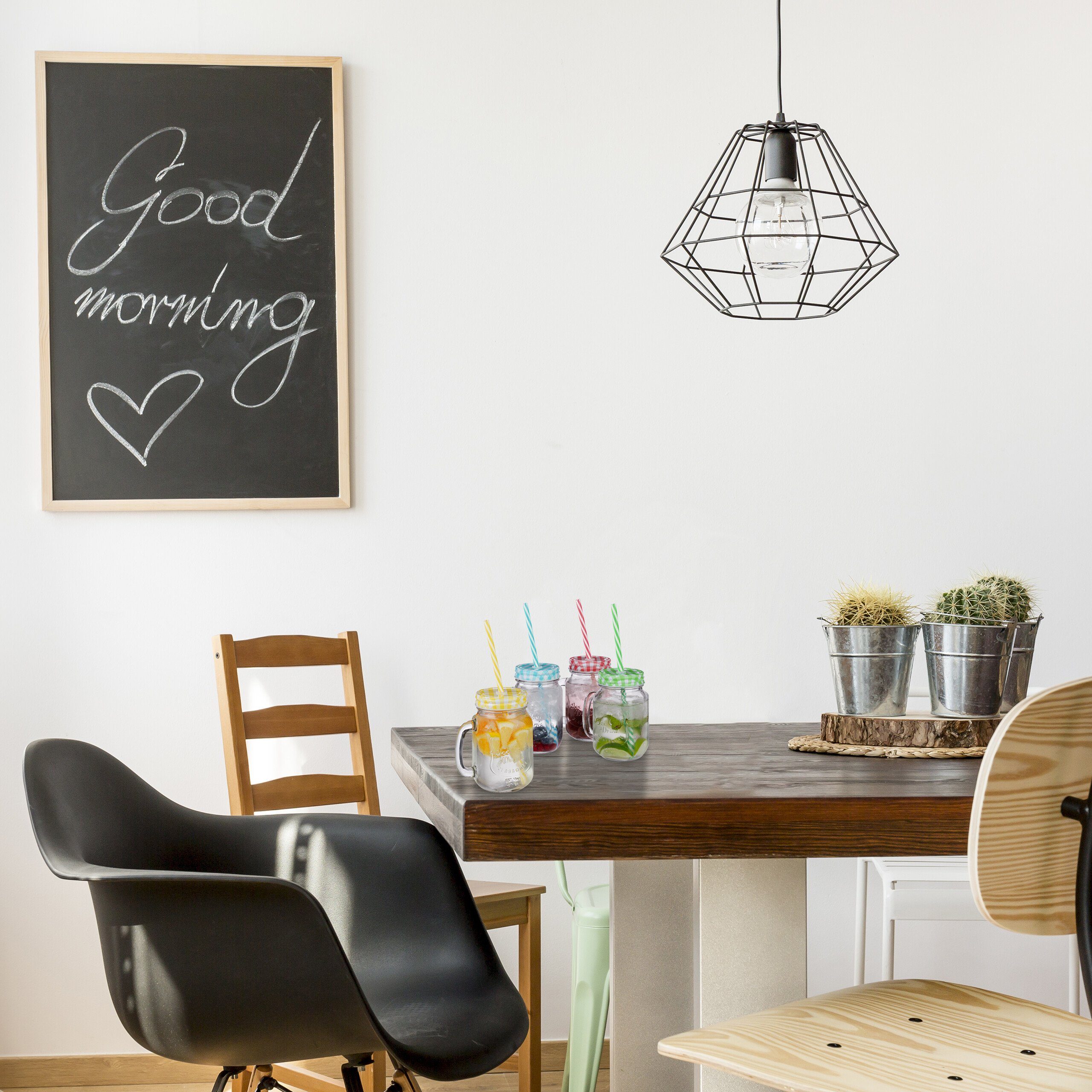 relaxdays Gläser-Set Bunte Trinkgläser mit Deckel 10er Set, Glas